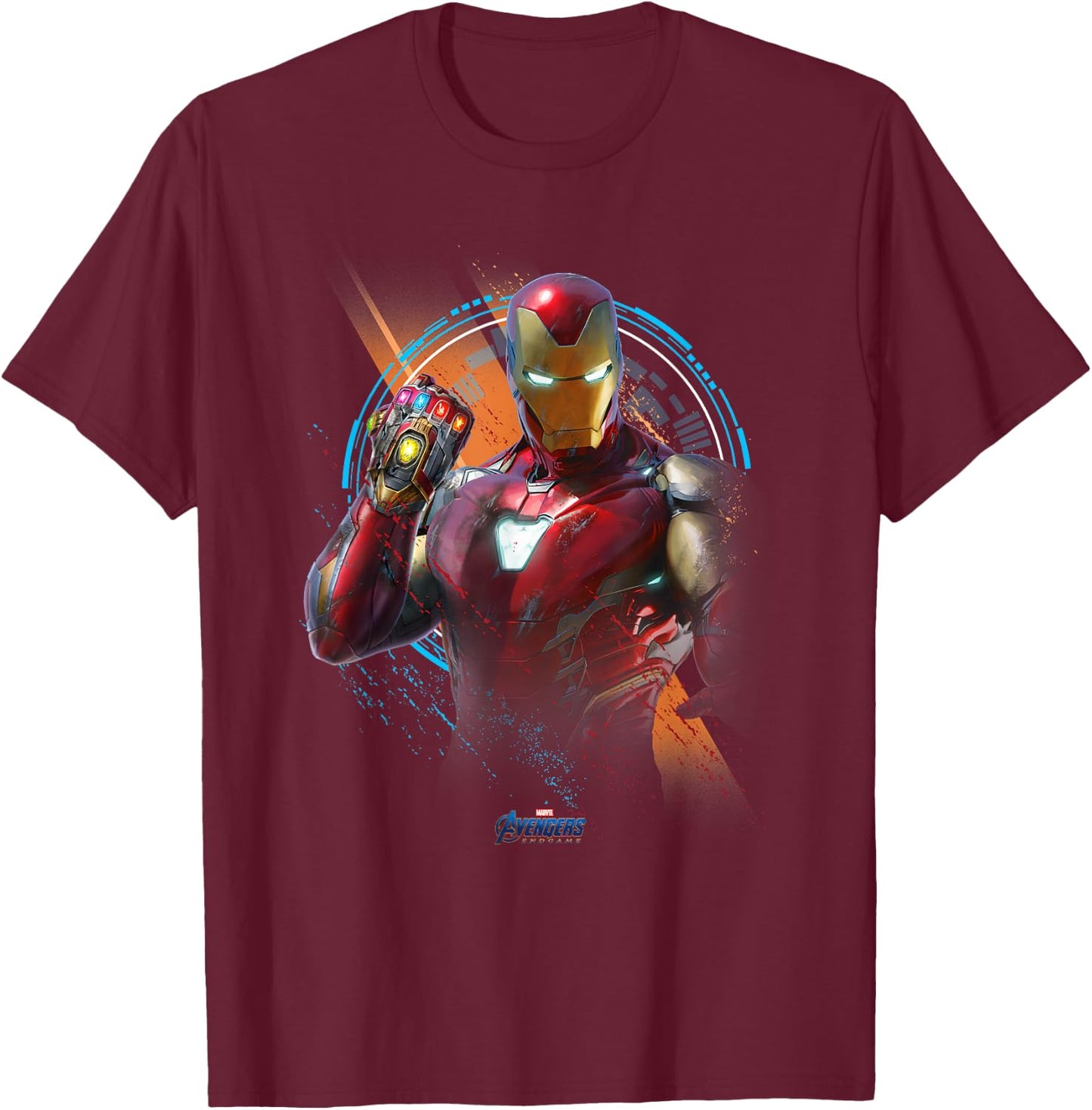 Marvel Avengers Endgame Iron Man Time Travel Platform Logo Small T-Shirt - T-Shirt | Maroon