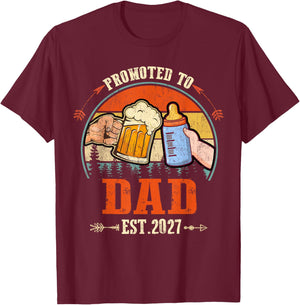 Promoted to Dad 2027 Funny Shirt for new Dad T-Shirt - T-Shirt | Maroon
