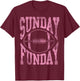 Cute Sunday Funday Football Women Girls T-Shirt - T-Shirt | Maroon