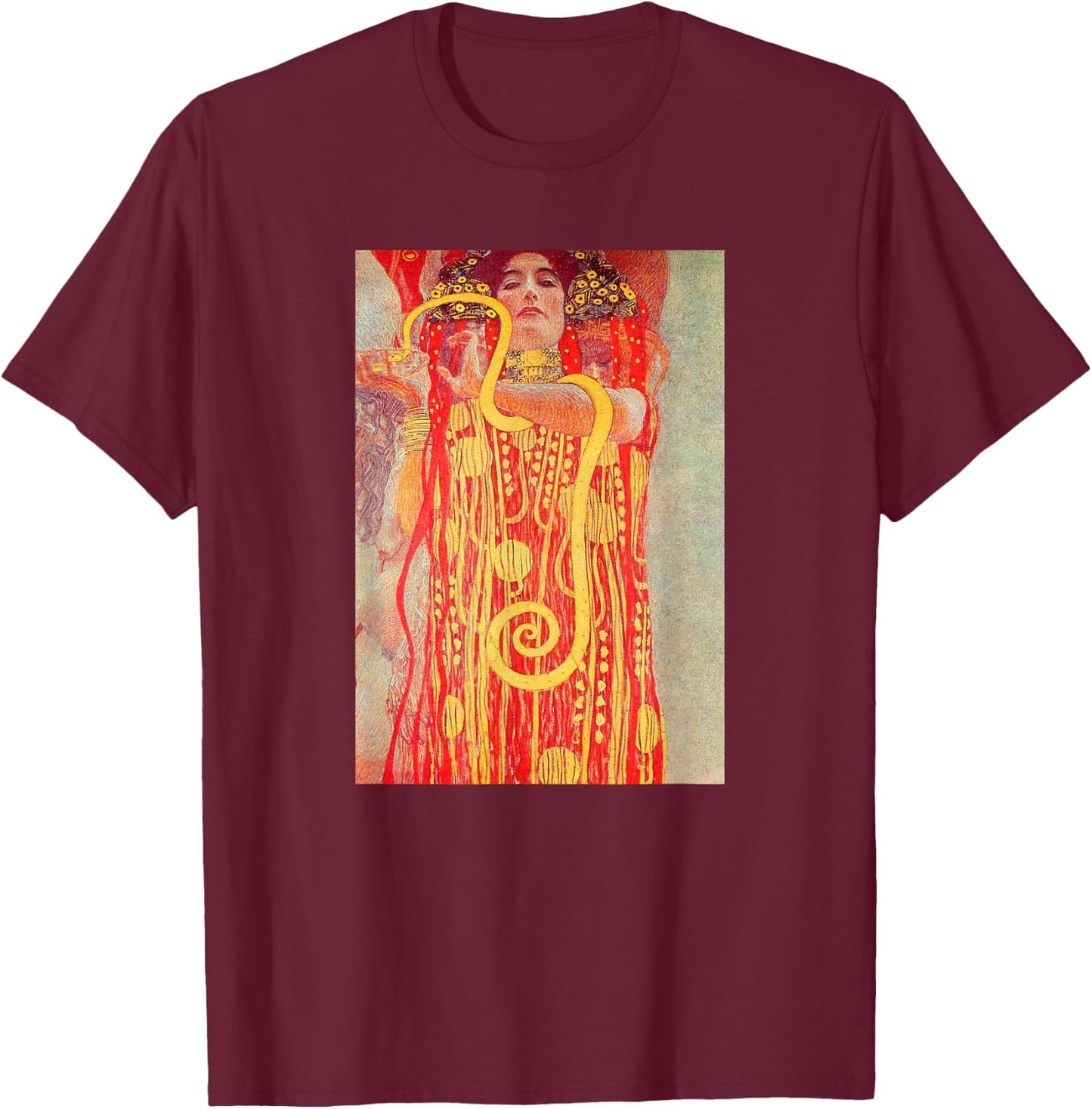 Hygeia Detail of Medicine 1907 Klimt Symbolist Painting Art T-Shirt - T-Shirt | Maroon