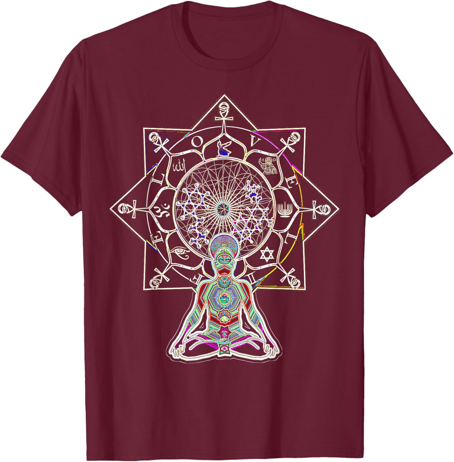 Awakening Psychedelic Inspiration T-Shirt - T-Shirt | Maroon