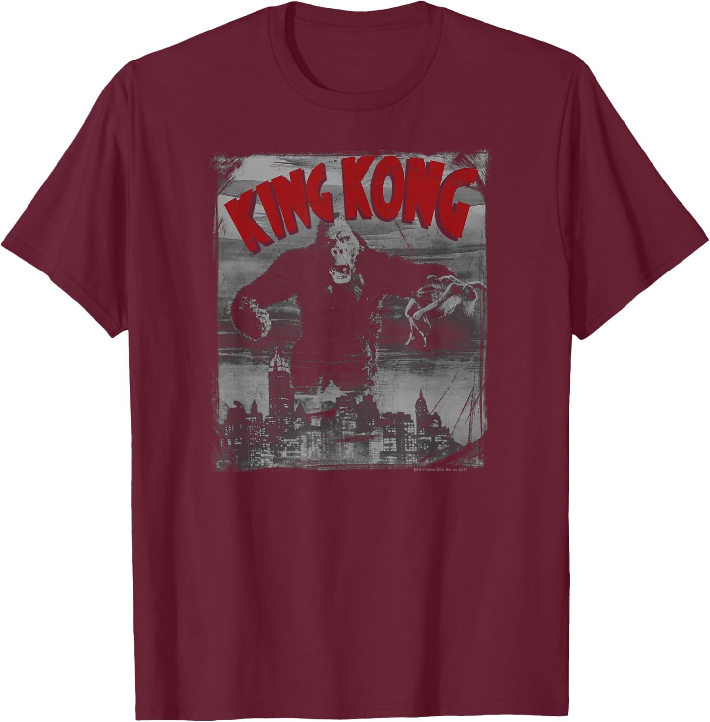 King Kong City Poster T-Shirt - T-Shirt | Maroon