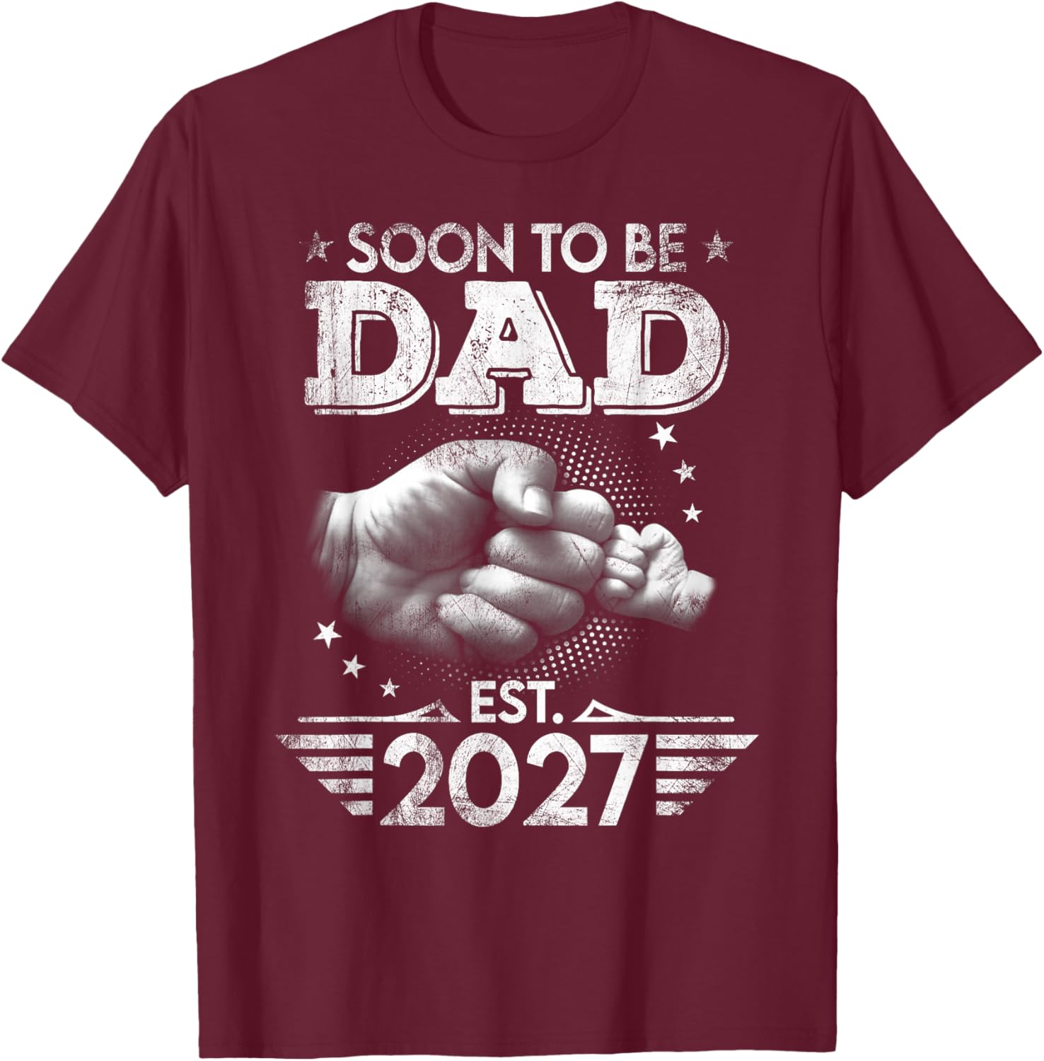 Dad est 2027 Loading Future New Daddy T-Shirt - T-Shirt | Maroon