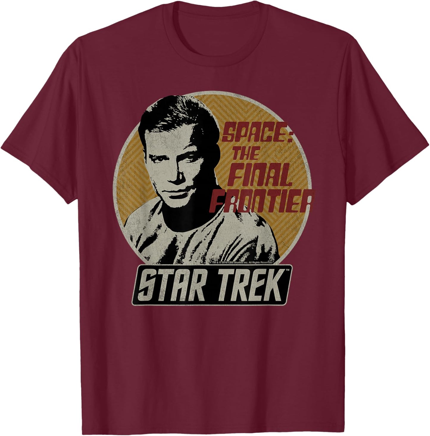 Star Trek Original Series Kirk Retro Badge T-Shirt - T-Shirt | Maroon