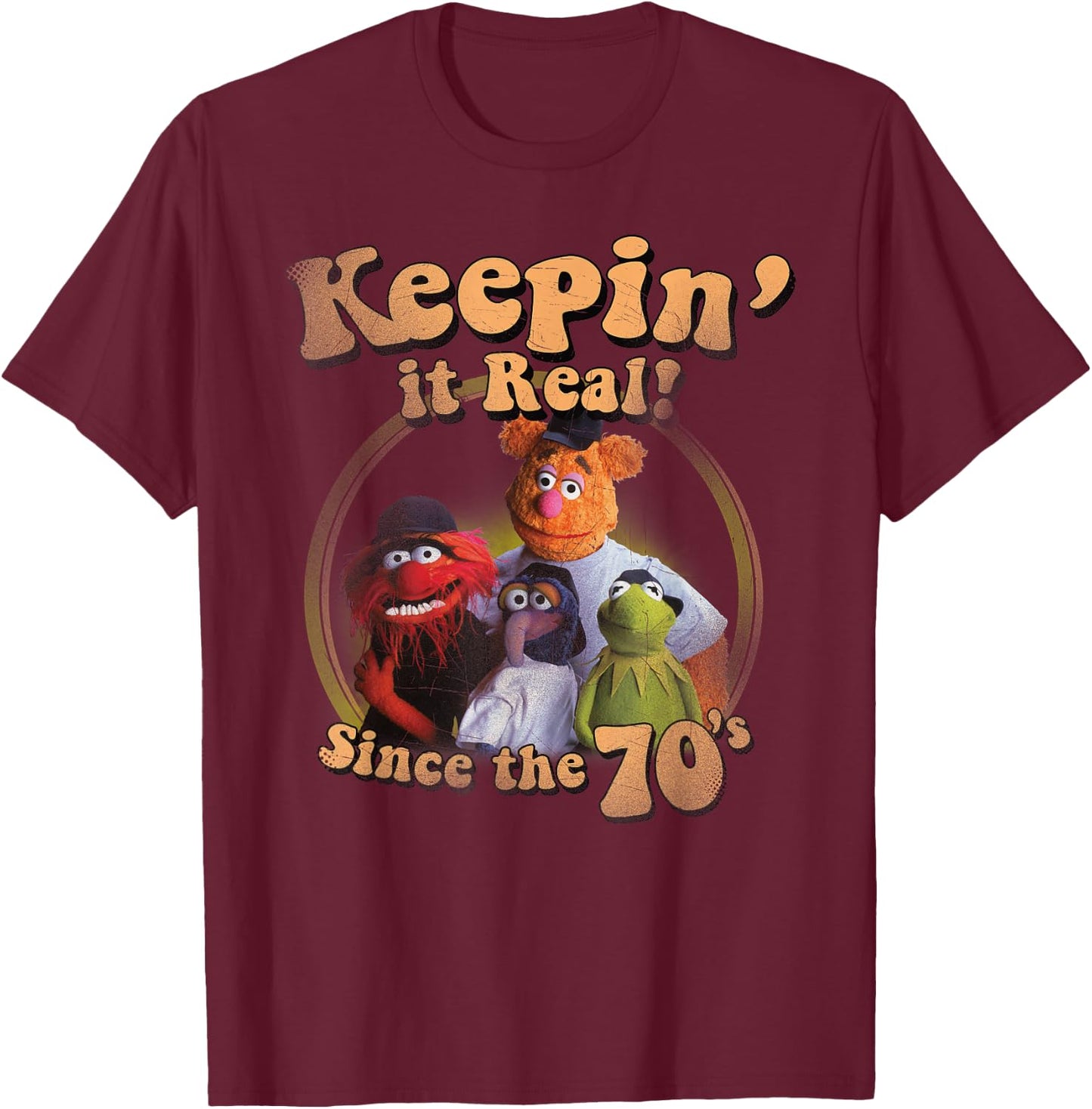 Muppets Keepin It Real Graphic Small T-Shirt - T-Shirt | Maroon