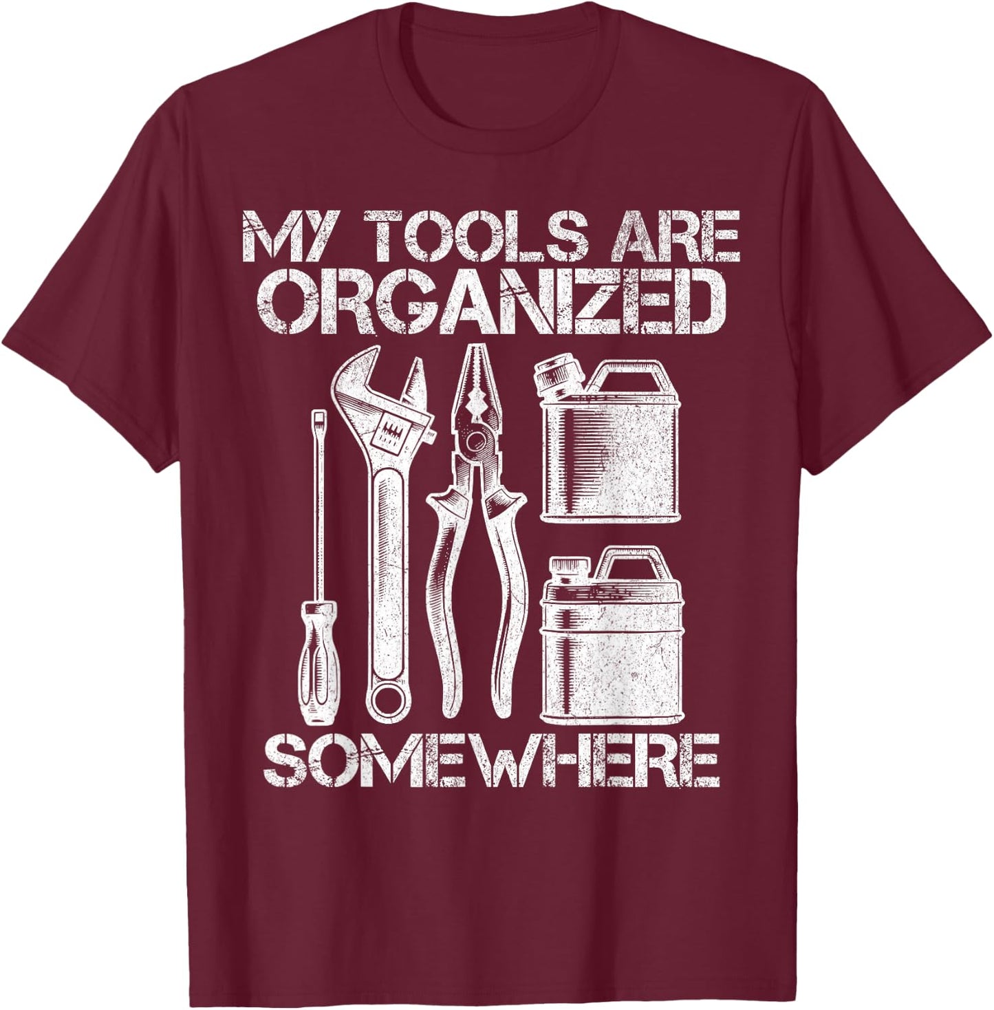 Mechanic Auto Repair Car Builder Garage Tools Funny T-Shirt - T-Shirt | Maroon