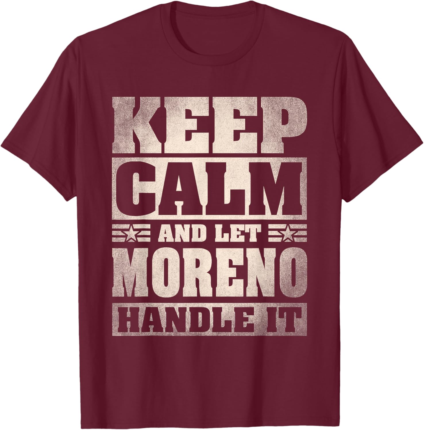 Moreno Name Shirt Personalized Moreno Last Name T-Shirt - T-Shirt | Maroon