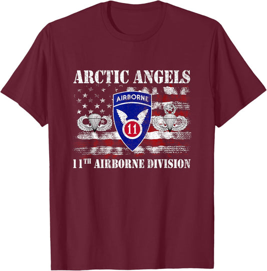 11th Airborne Division Arctic Angel Veteran Vintage T-Shirt - T-Shirt | Maroon