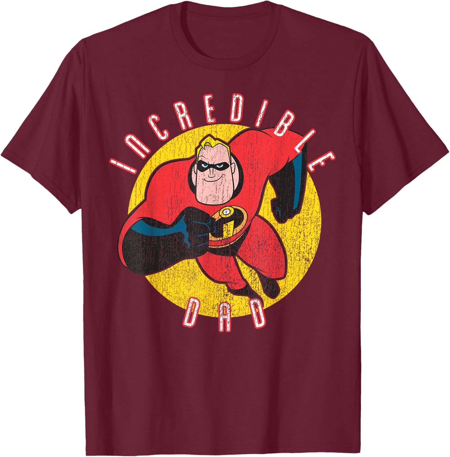 Disney Pixar The Incredibles Father's Day Incredible Retro T-Shirt - T-Shirt | Maroon