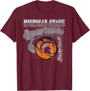 Michigan State Spartans Basketball Retro Green T-Shirt - T-Shirt | Maroon