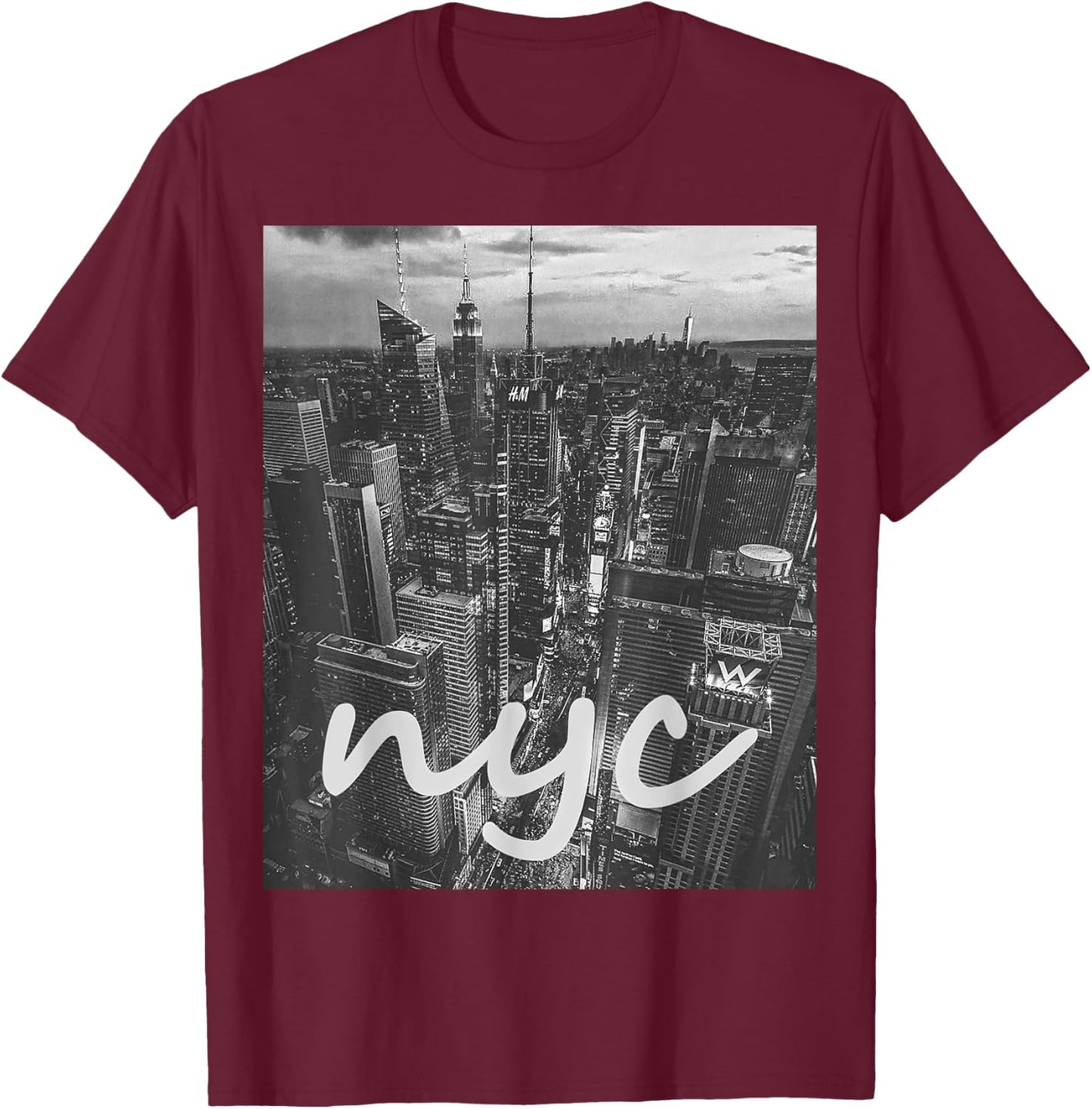 Urban New York City shirt, New York City Skyline T-Shirt - T-Shirt | Maroon