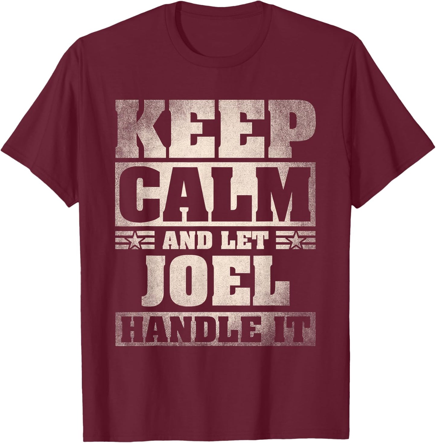 Joel Name Shirt Personalized Joel First Name T-Shirt - T-Shirt | Maroon