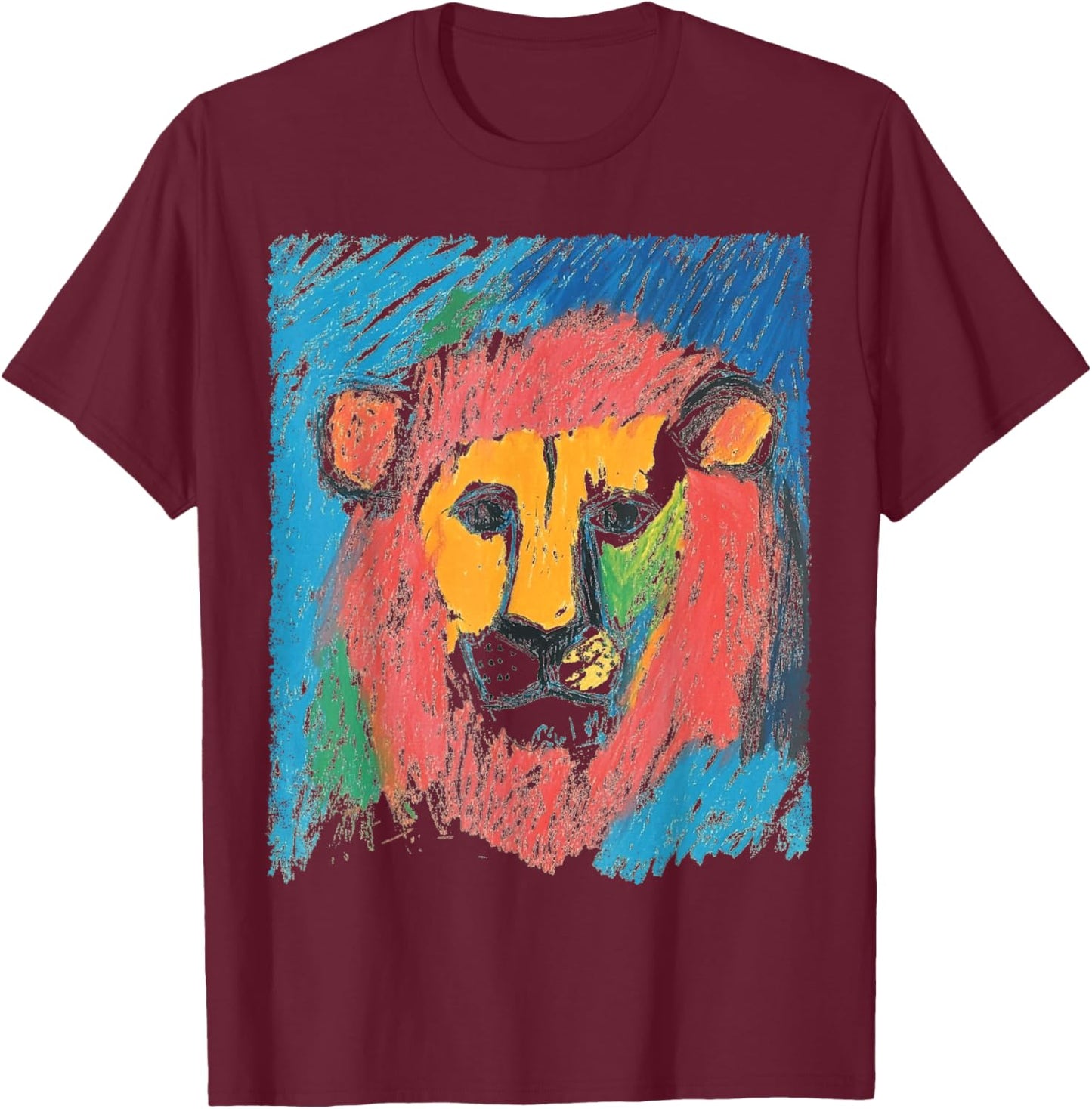Pop Art Lion Kids T-Shirt - T-Shirt | Maroon