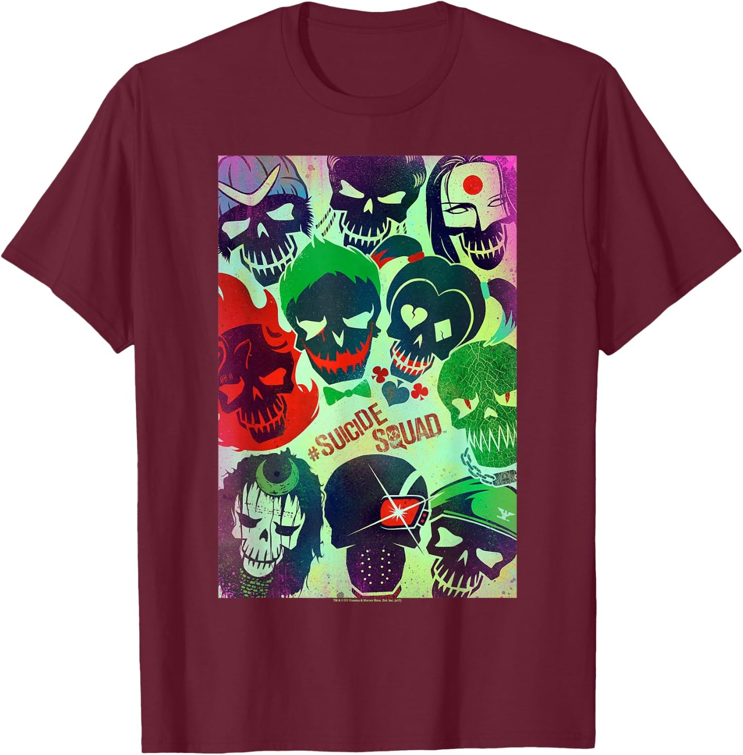 Suicide Squad Poster T Shirt T-Shirt - T-Shirt | Maroon