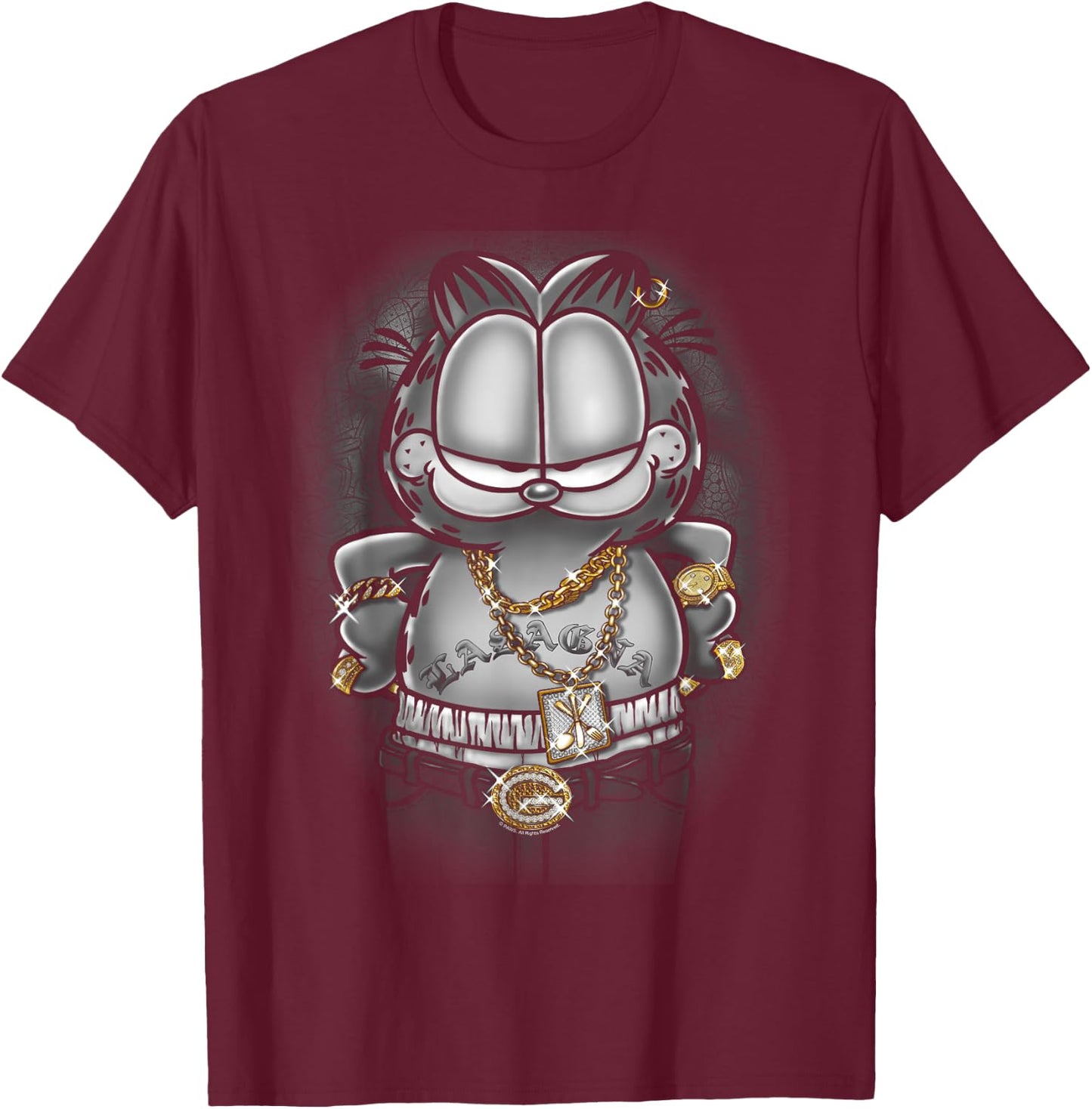 Garfield Lasagna for Life T-Shirt - T-Shirt | Maroon