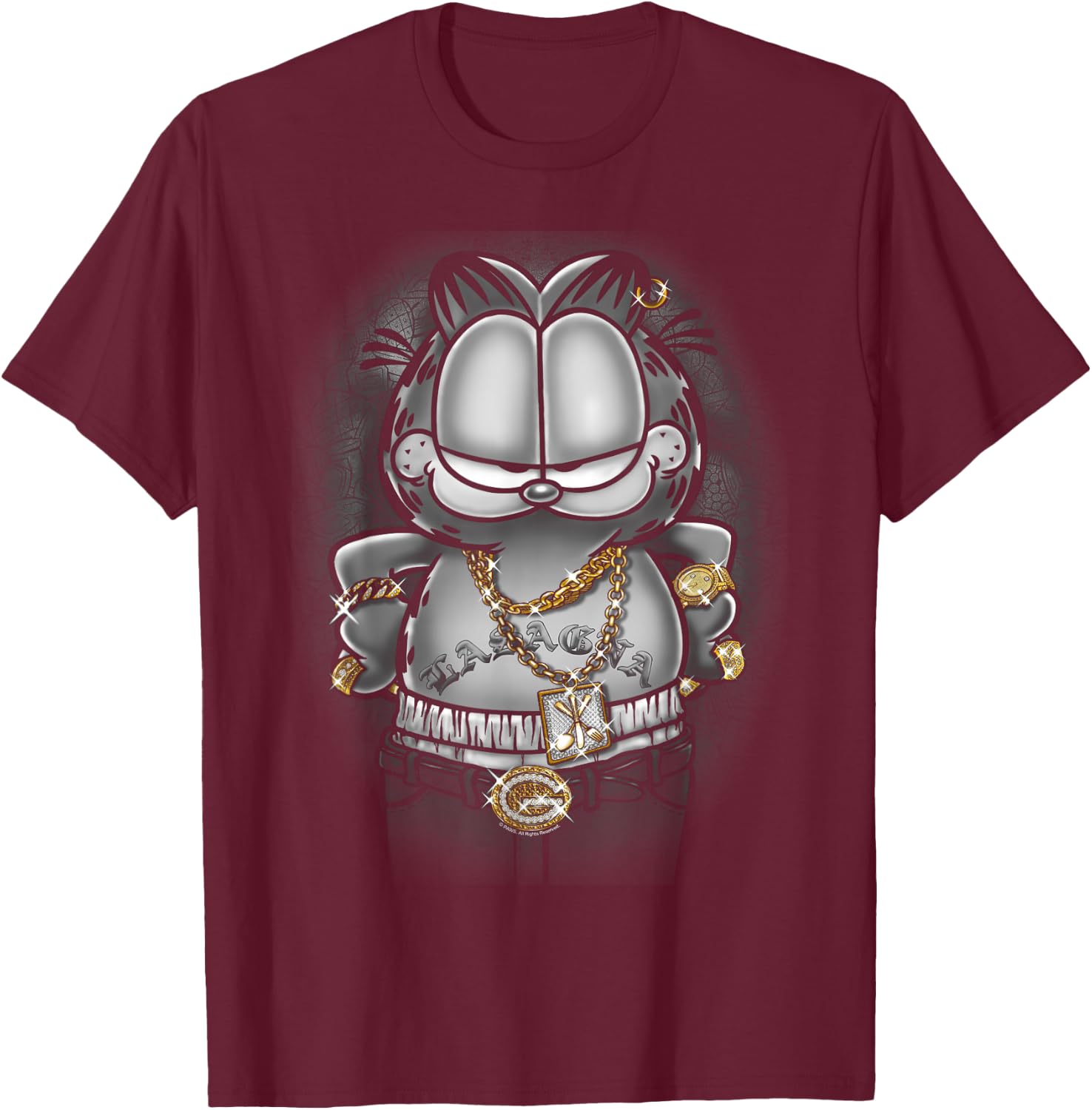 Garfield Lasagna for Life T-Shirt - T-Shirt | Maroon