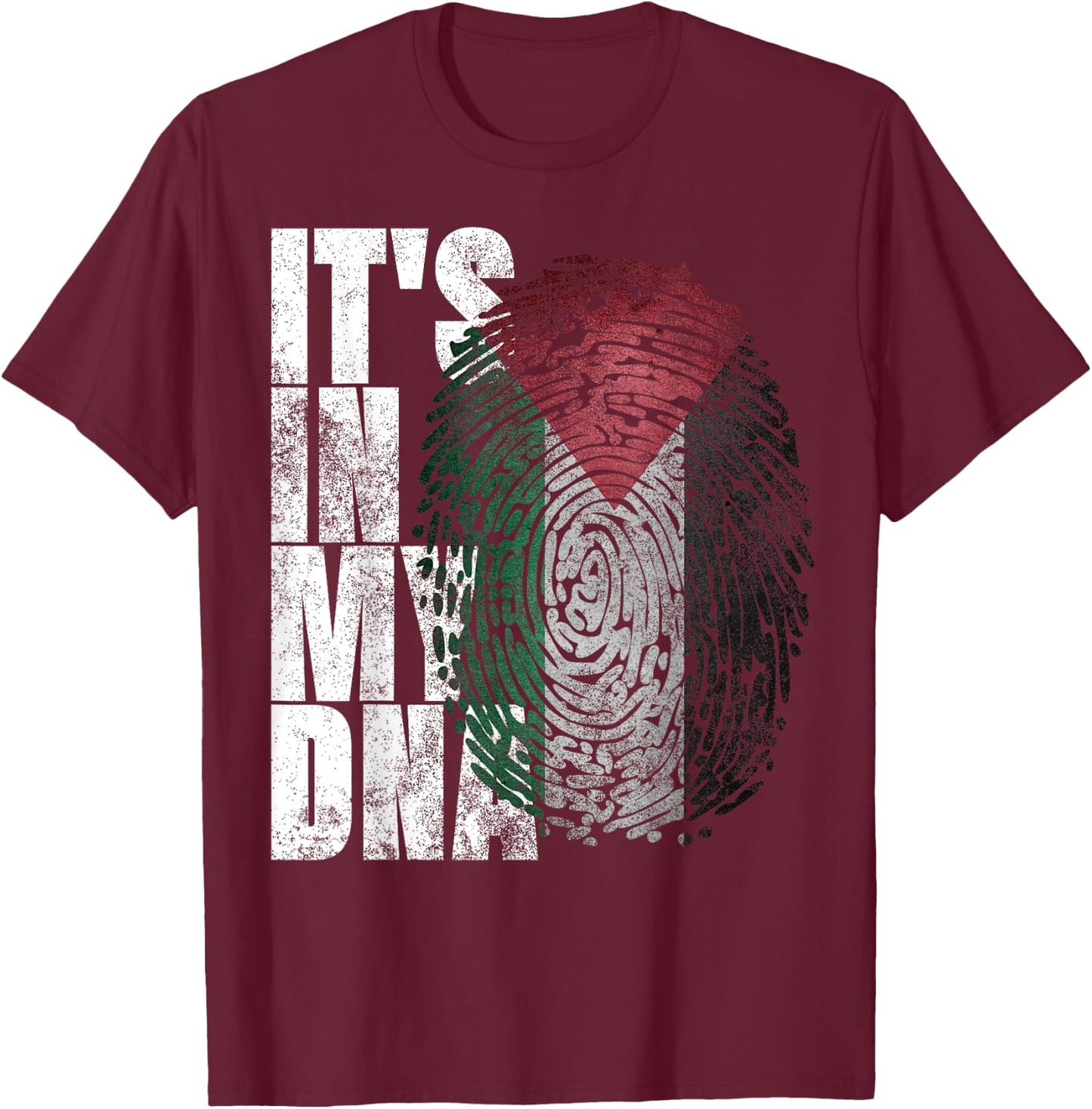It's In My DNA Palestinian Shirt Arabic Gifts Palestine Flag T-Shirt - T-Shirt | Maroon