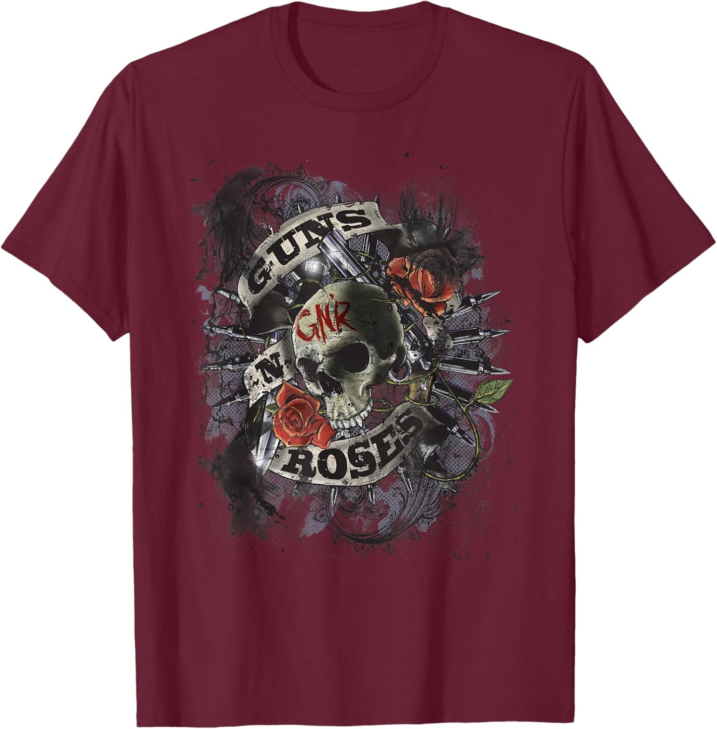 Gun N' Roses Official Firepower T-Shirt - T-Shirt | Maroon