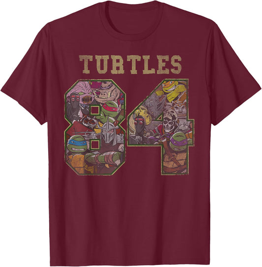 Teenage Mutant Ninja Turtles 1984 Jersey Style T-Shirt - T-Shirt | Maroon