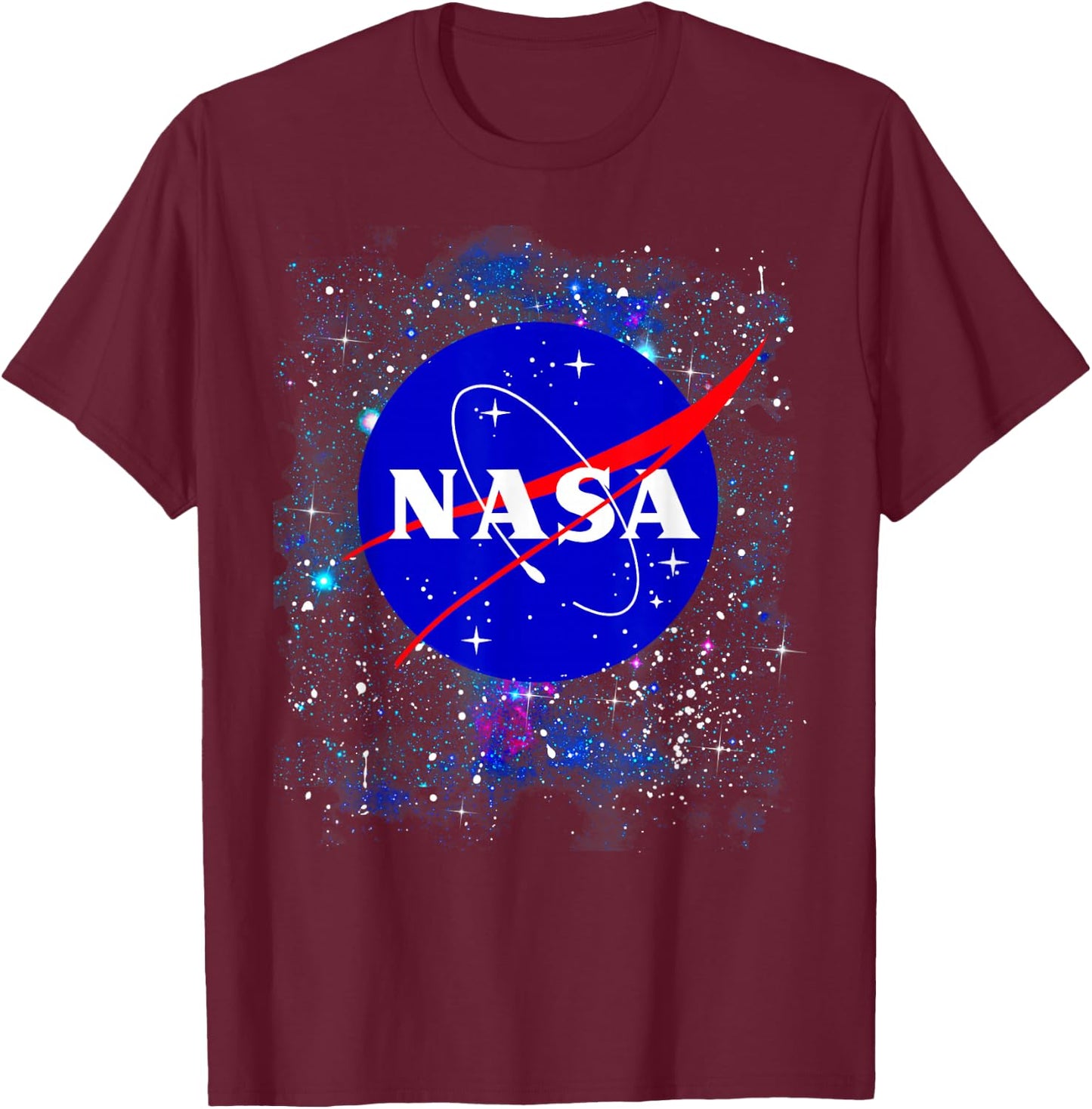 NASA Official Logo in The Stars T-Shirt - T-Shirt | Maroon