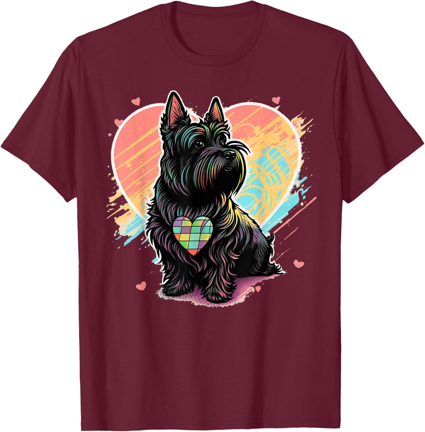 Scottie Dog Scottish Terrier Item Valentines Day Owner T-Shirt - T-Shirt | Maroon