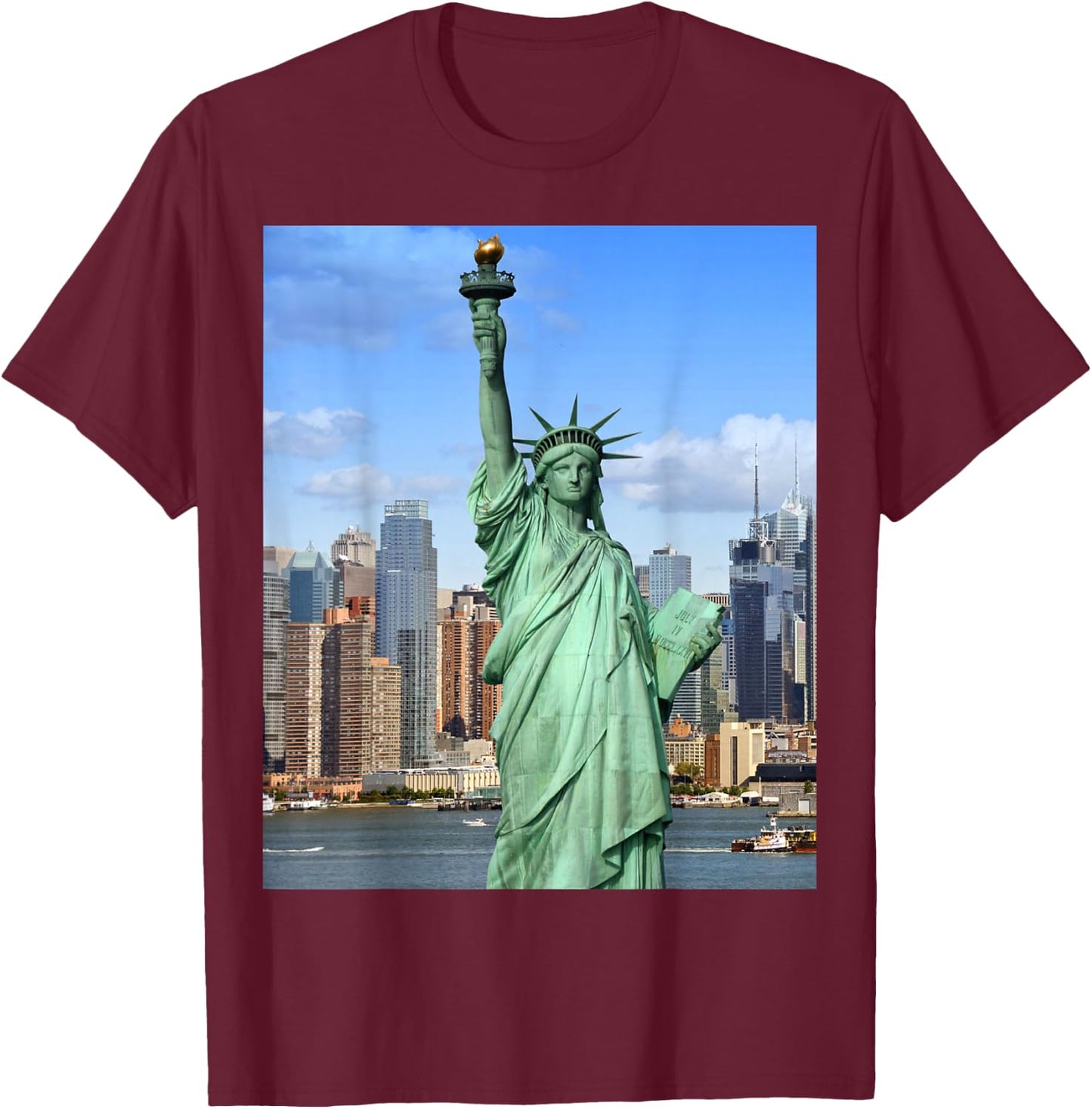 Statue of Liberty newyork city shirt T-Shirt - T-Shirt | Maroon