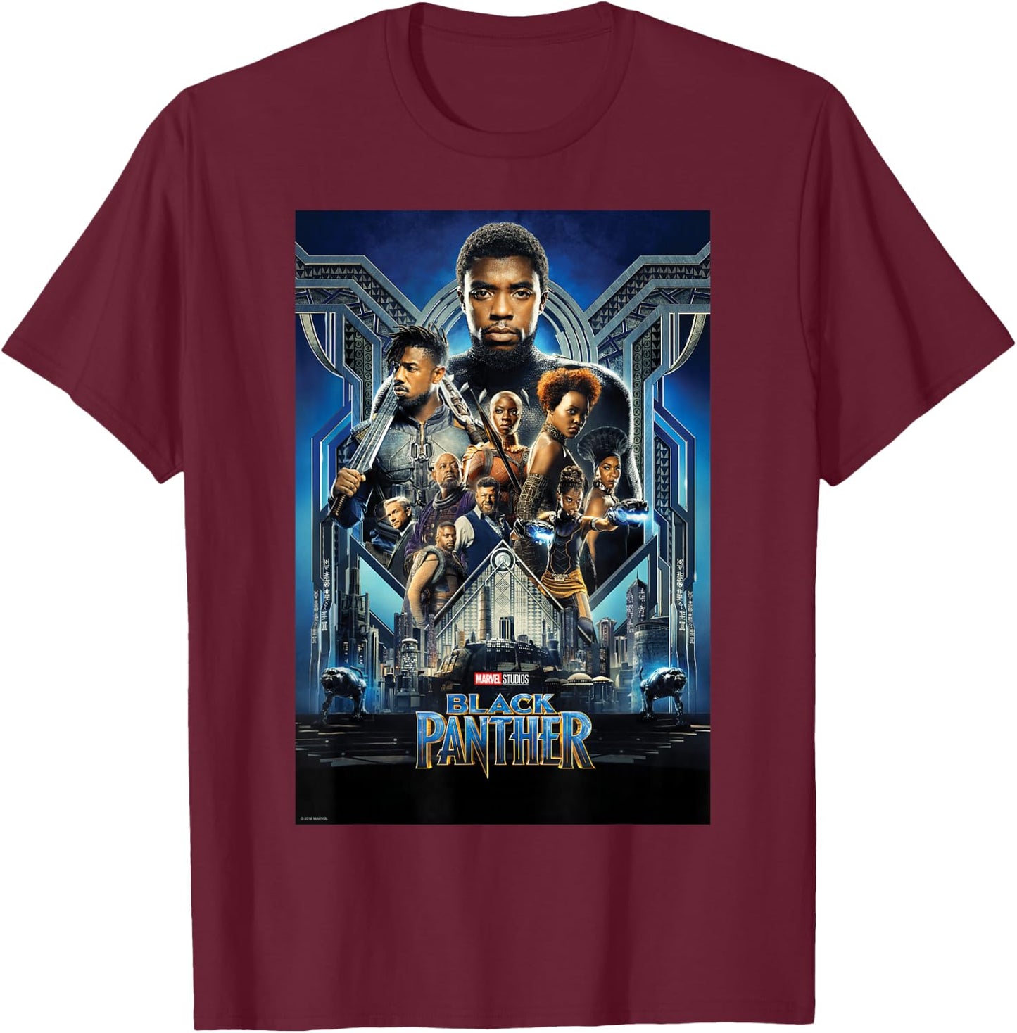 Marvel Studios Black Panther Movie Poster Small T-Shirt - T-Shirt | Maroon