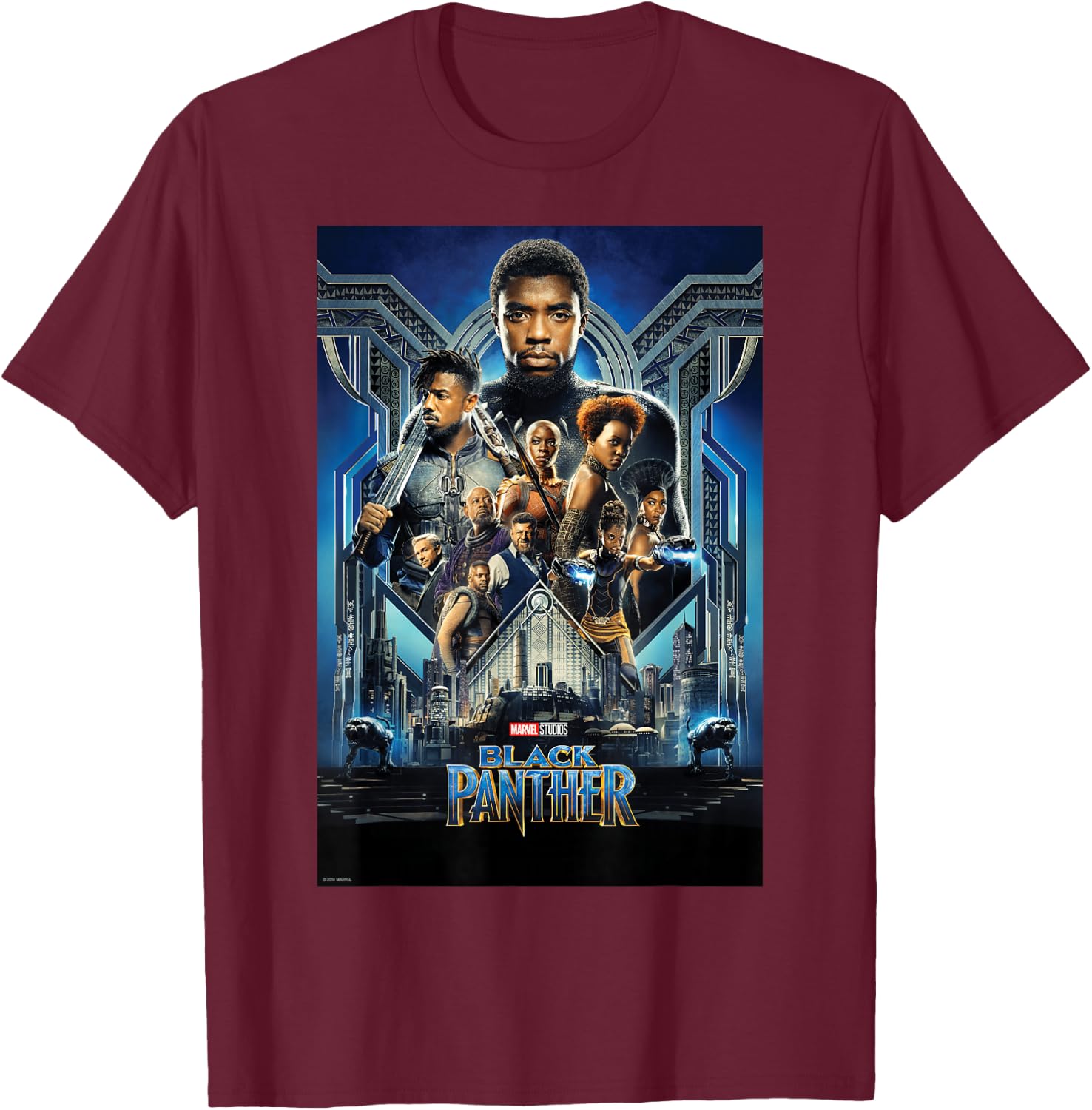 Marvel Studios Black Panther Movie Poster Small T-Shirt - T-Shirt | Maroon