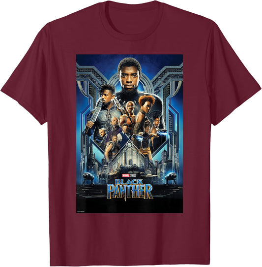 Marvel Studios Black Panther Movie Poster Small T-Shirt - T-Shirt | Maroon