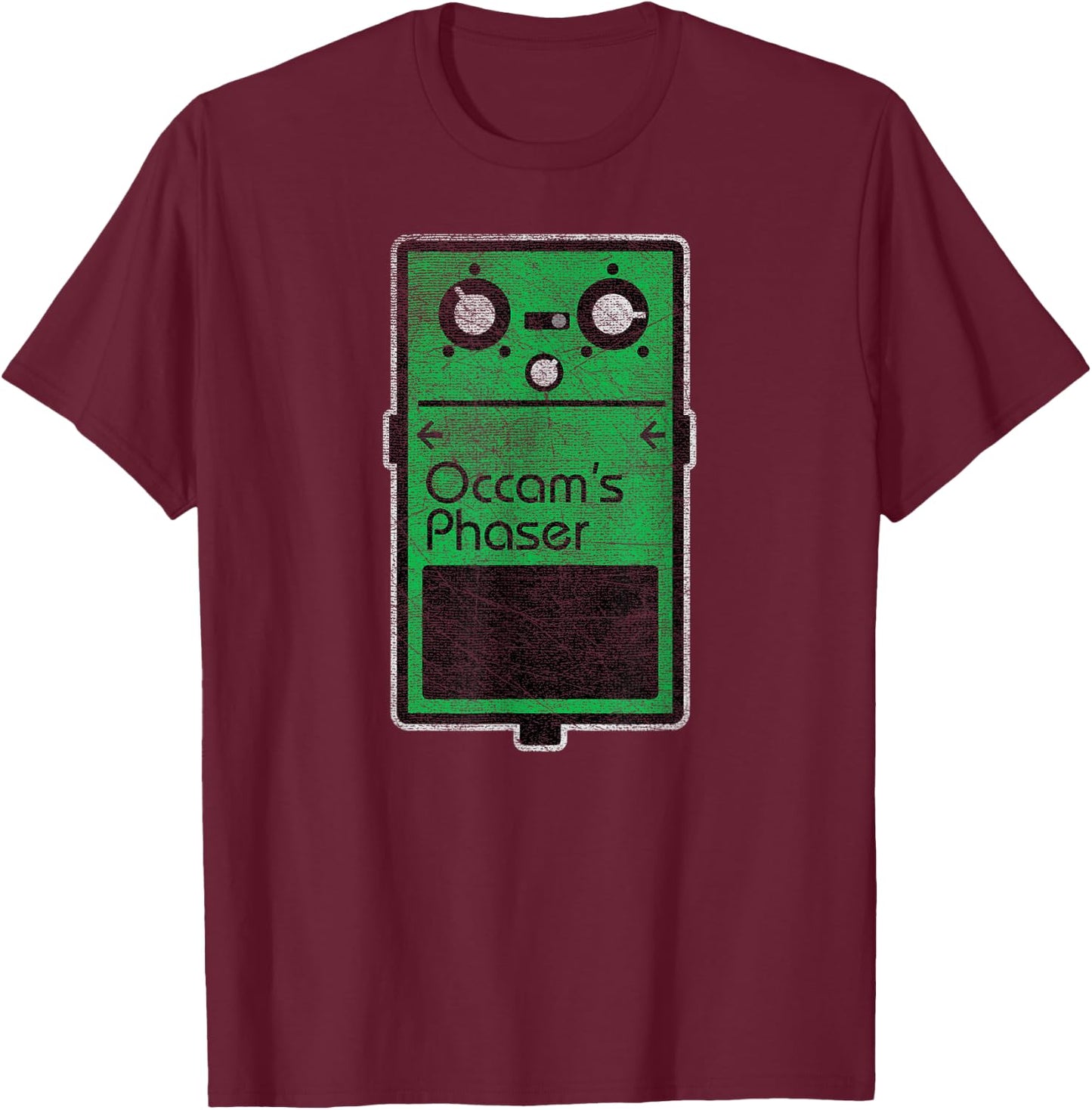 Funny Occam's Phaser Effect Pedal T-Shirt - T-Shirt | Maroon