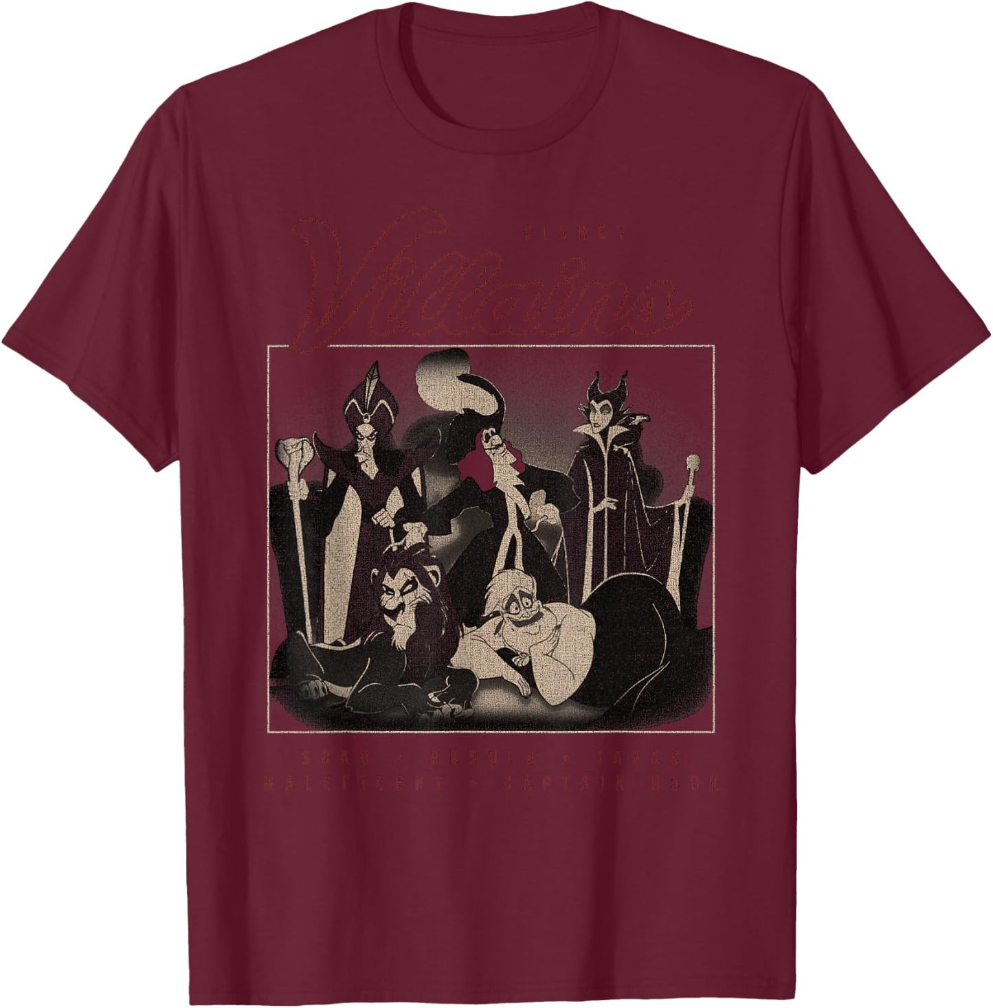 Disney Villains Group Portrait T-Shirt - T-Shirt | Maroon