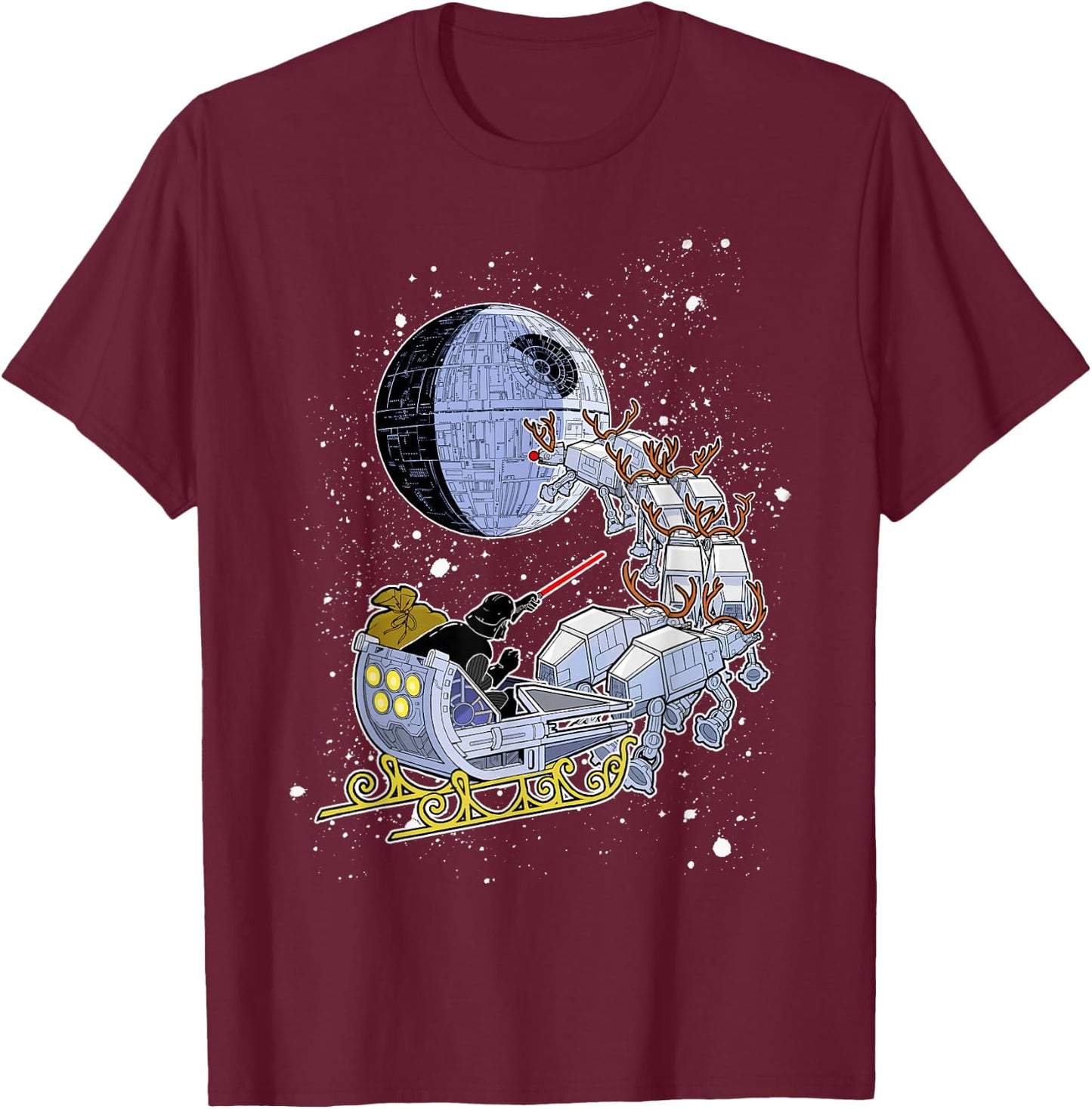 Star Wars Vader Open Sleigh T-Shirt - T-Shirt | Maroon