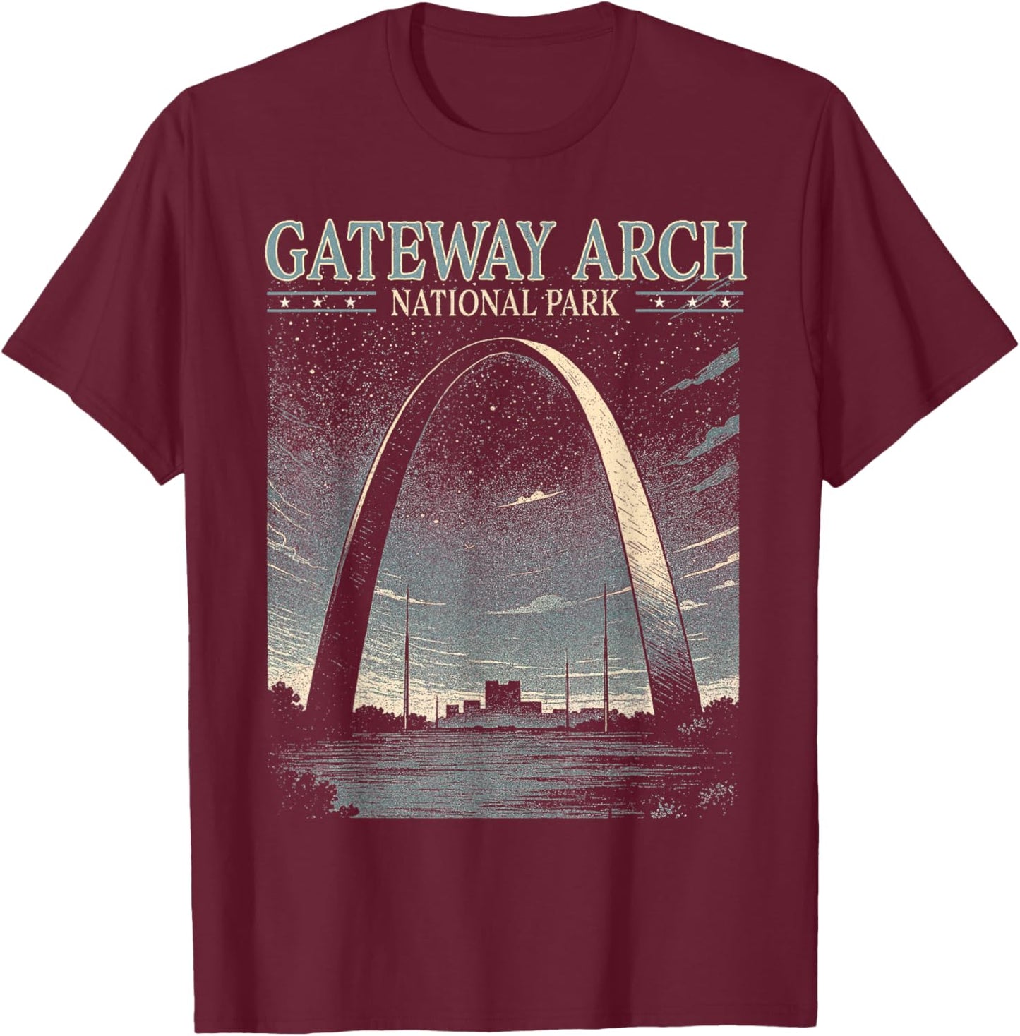 Gateway Arch National Park Traveling Exploring Nature Lover T-Shirt - T-Shirt | Maroon