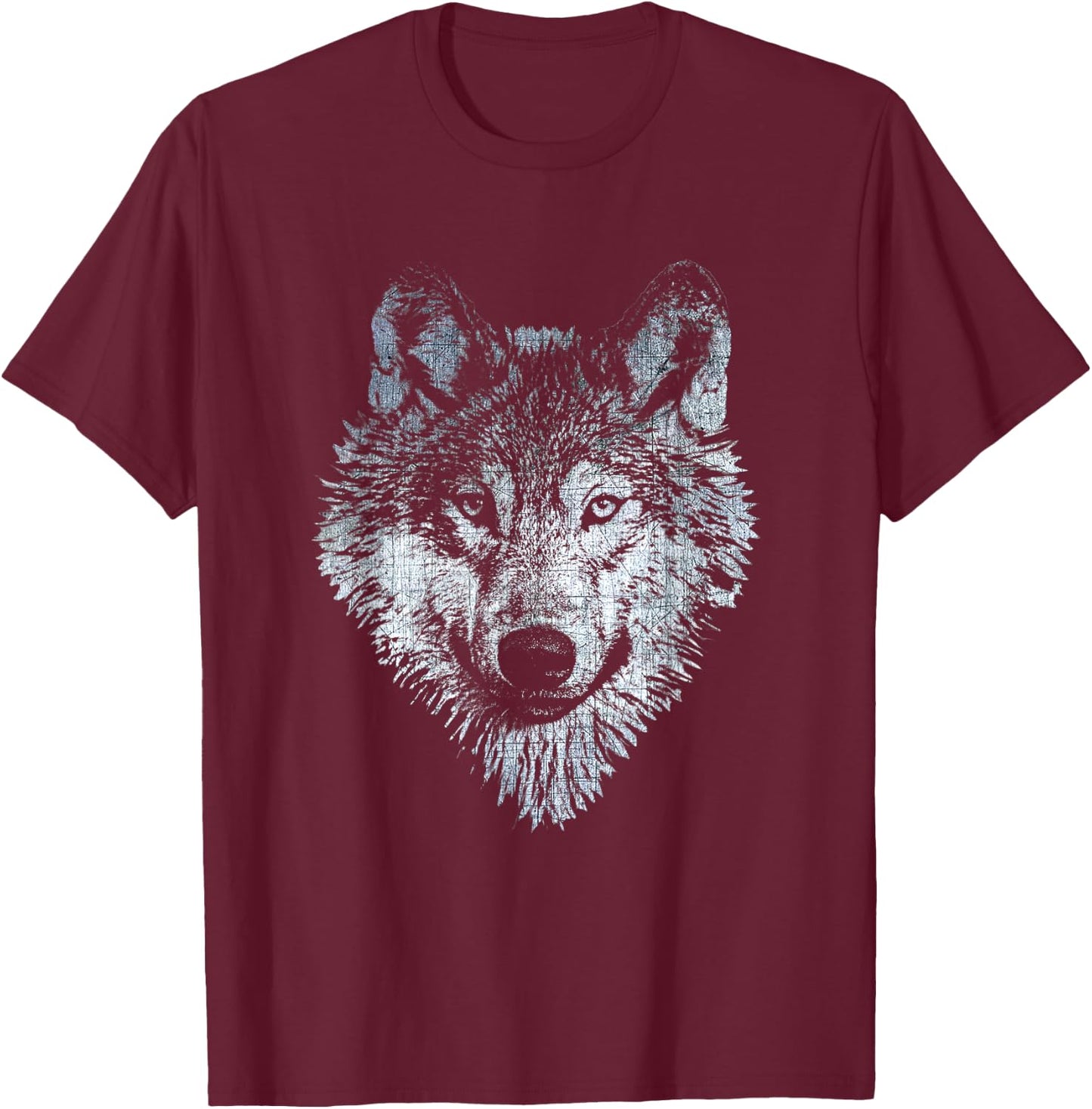 Wolf Face T-Shirt - T-Shirt | Maroon