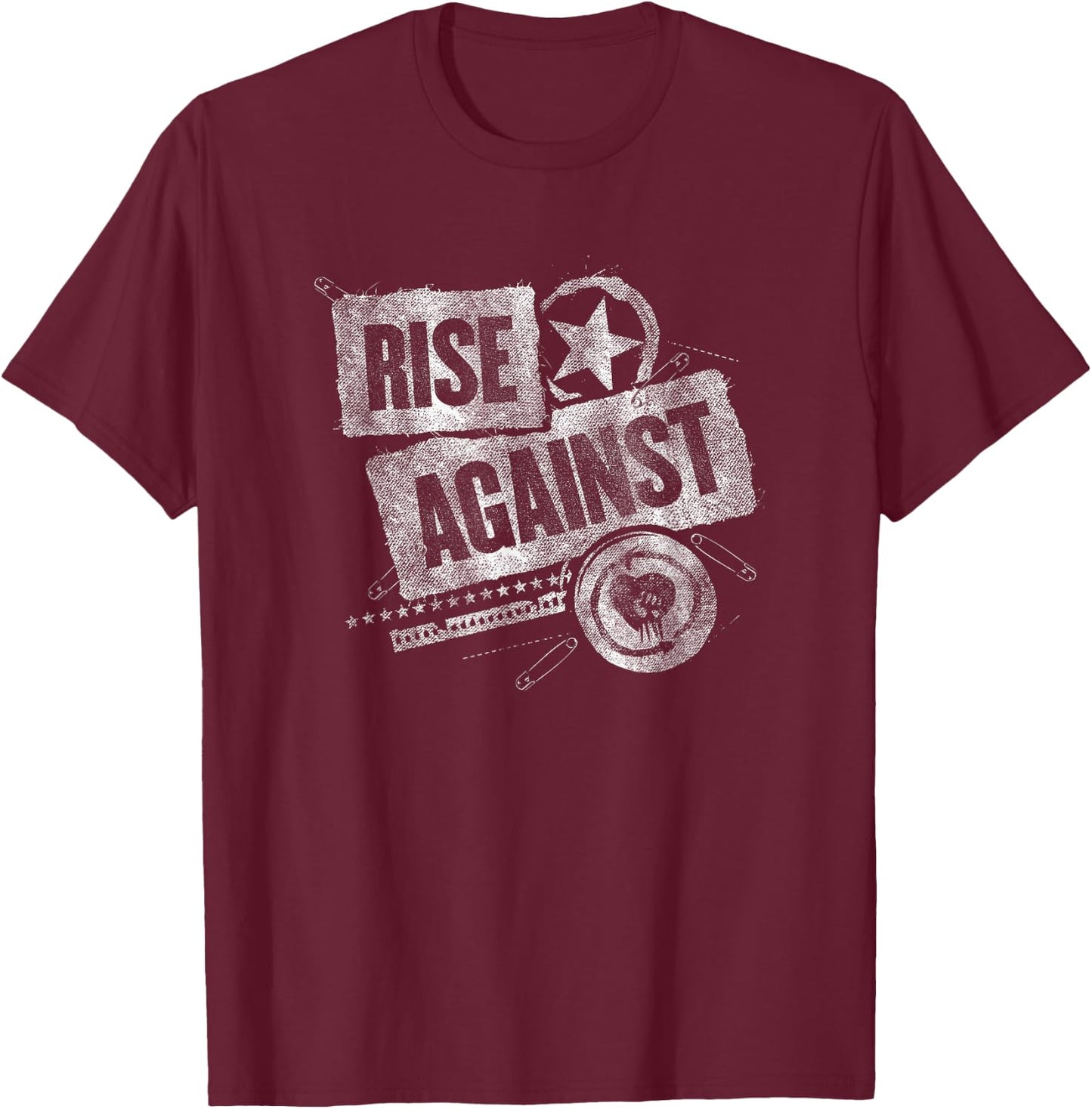Rise Against - Patched Up - Official Merchandise T-Shirt - T-Shirt | Maroon