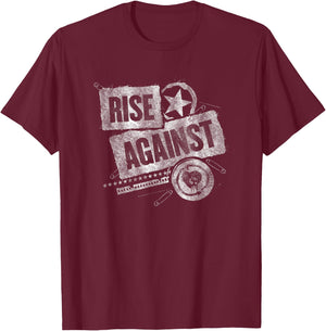 Rise Against - Patched Up - Official Merchandise T-Shirt - T-Shirt | Maroon