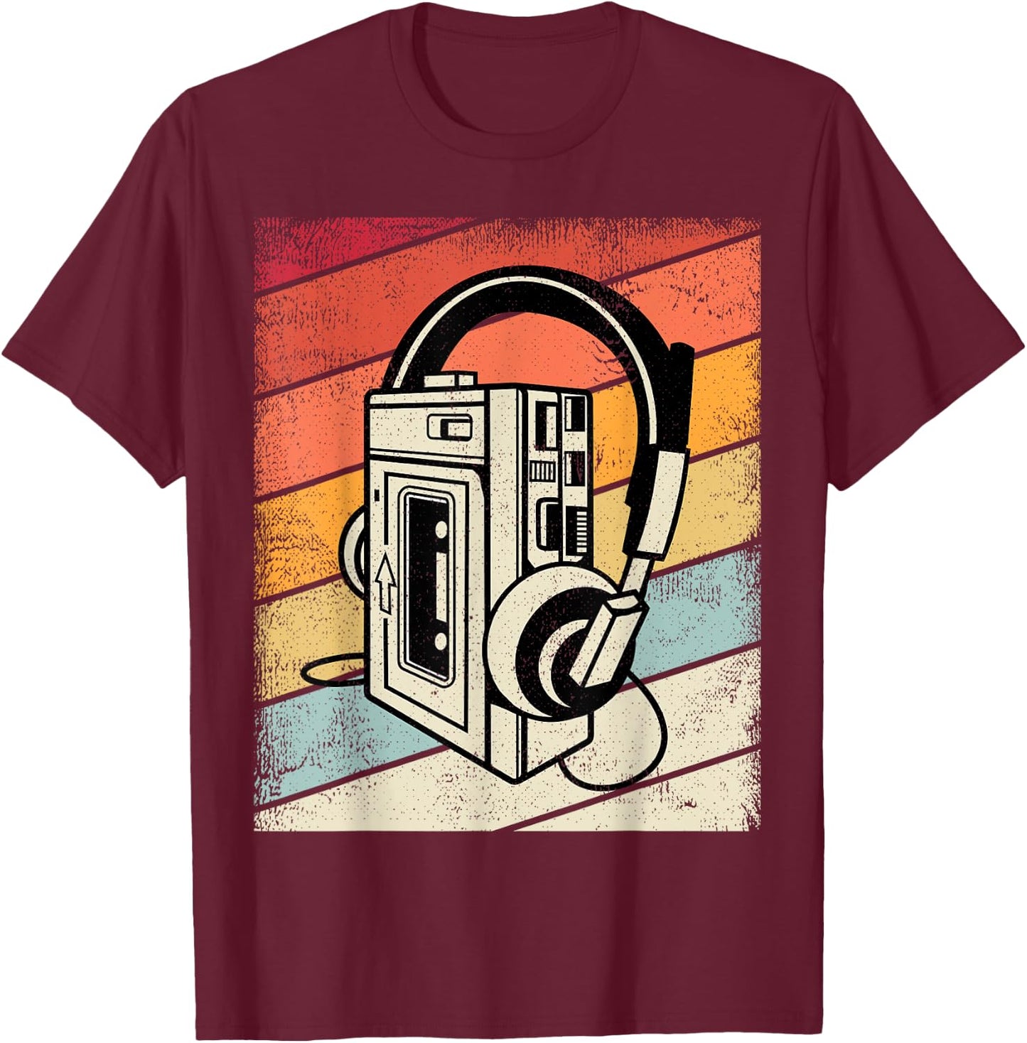 Vintage Walkman Retro 80s 90s Graphic Gift Kids, Youth T-Shirt - T-Shirt | Maroon