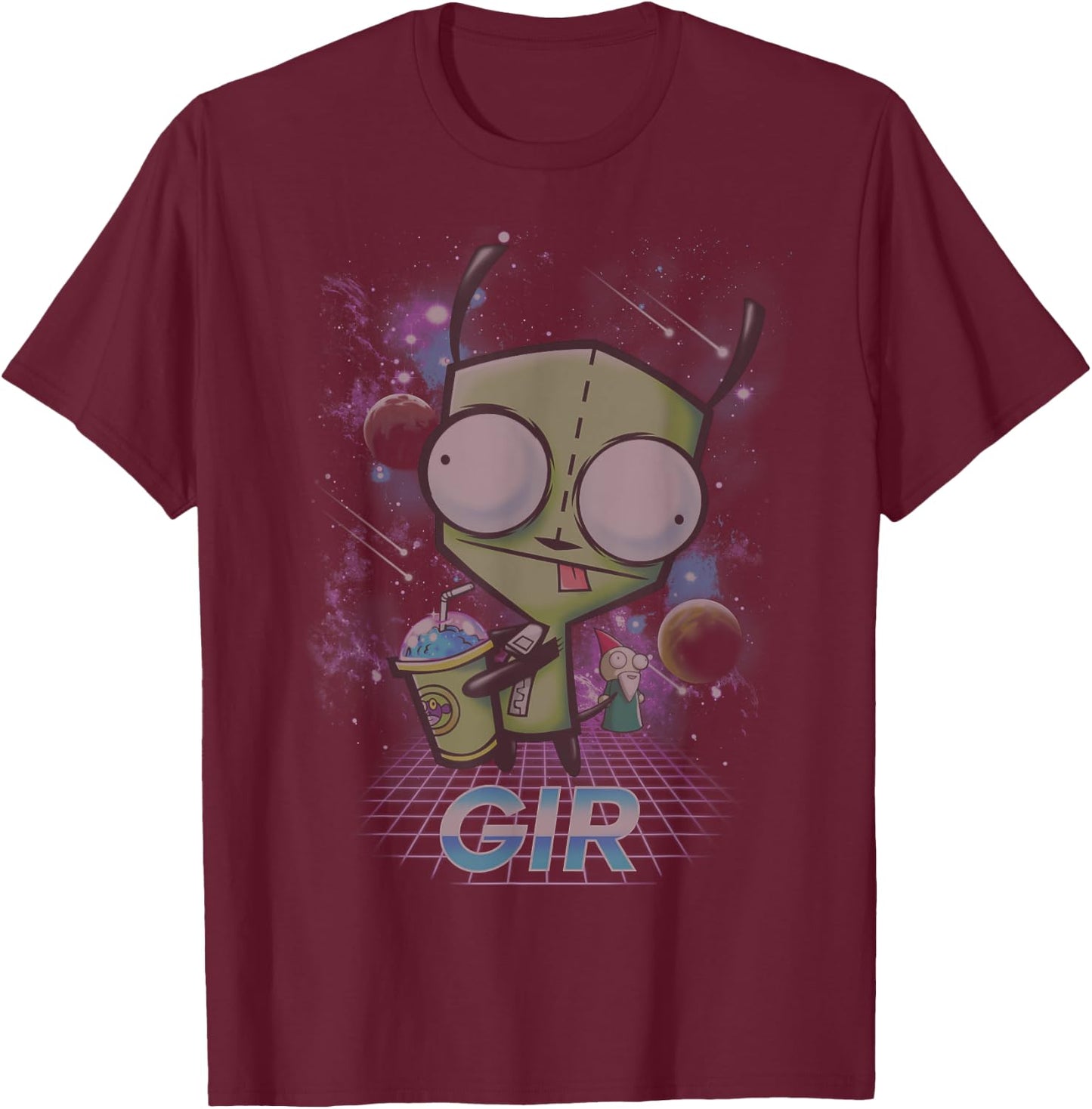 Nickelodeon Invader Zim - Gir Slushee Adventure T-Shirt - T-Shirt | Maroon