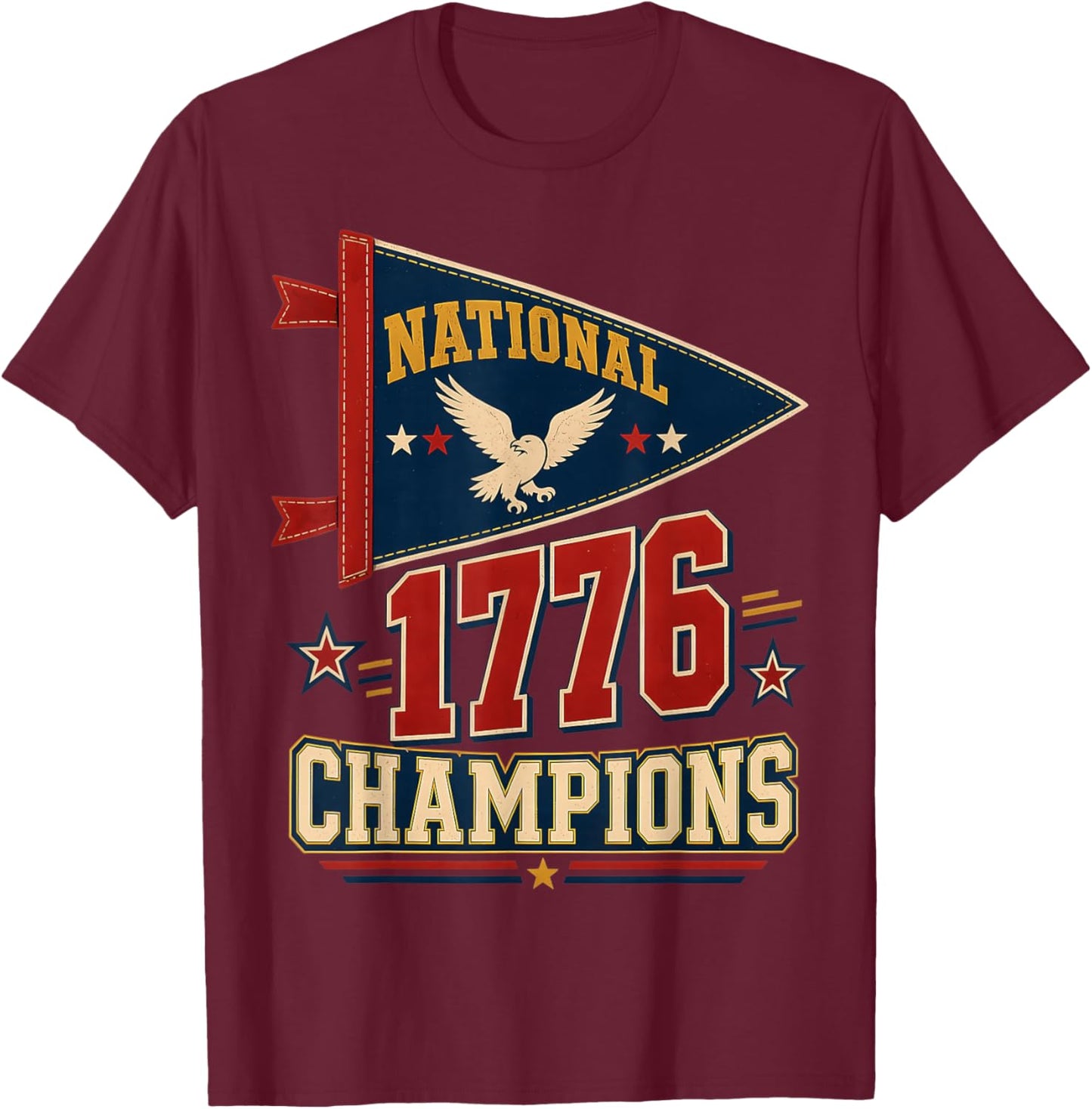 National 1776 Champions Vintage Style T-Shirt - T-Shirt | Maroon