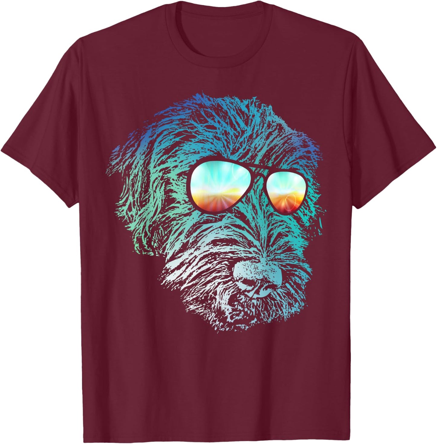 Disco Groovy Wirehaired Pointing Griffon Dog Gift Women Girls Kids T-Shirt - T-Shirt | Maroon