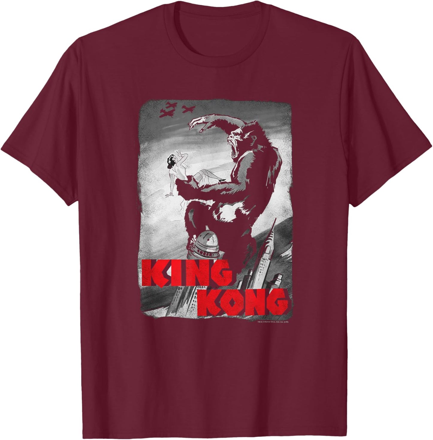 King Kong Planes Poster T Shirt T-Shirt - T-Shirt | Maroon