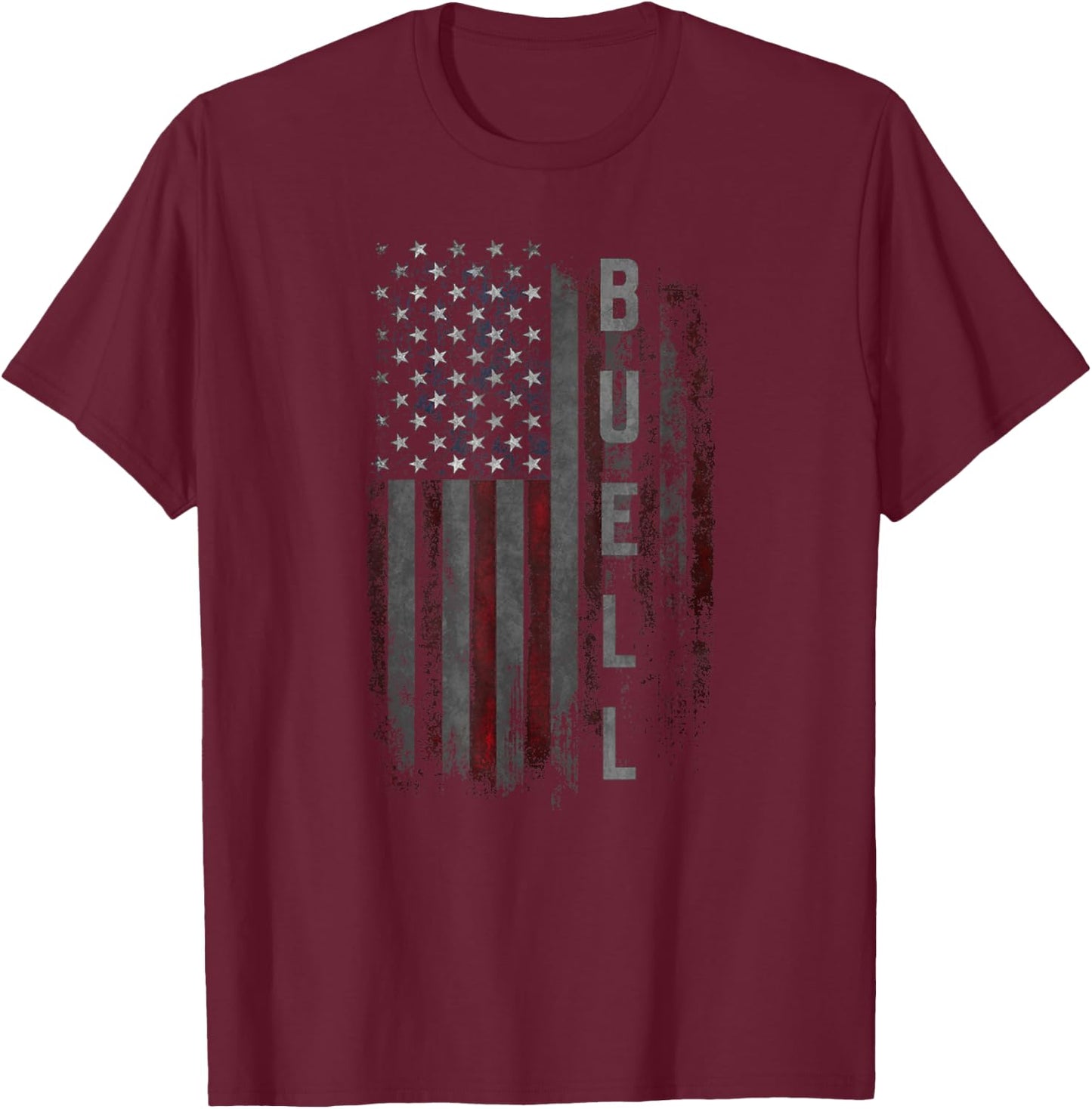 Buell Family American Flag Gift T-Shirt - T-Shirt | Maroon