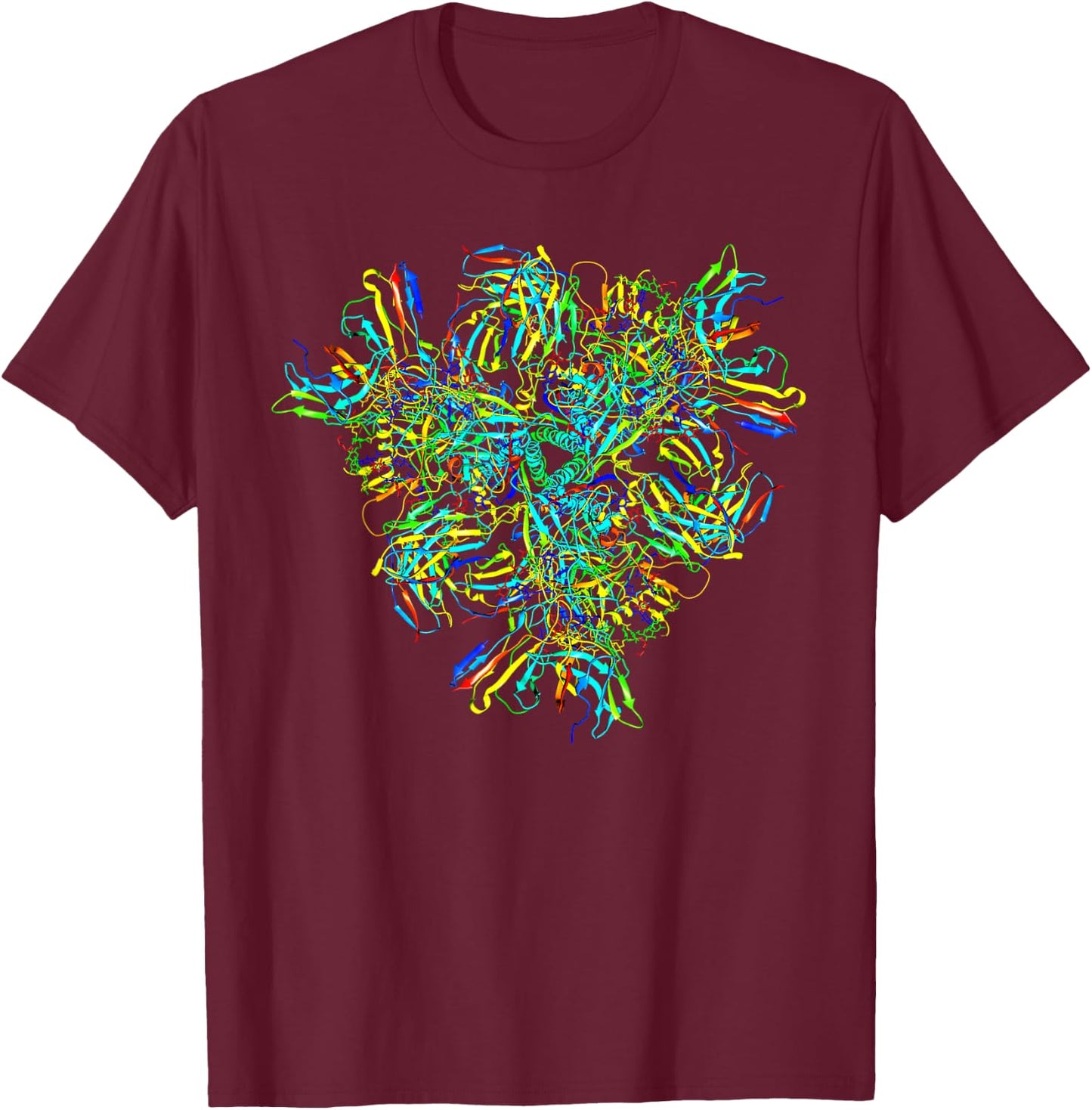 Biologie Biochemie Wissenschaft Geschenkideen Biochemistry Virus Protein Molecule HIV Antibody Complex T-Shirt - T-Shirt | Maroon