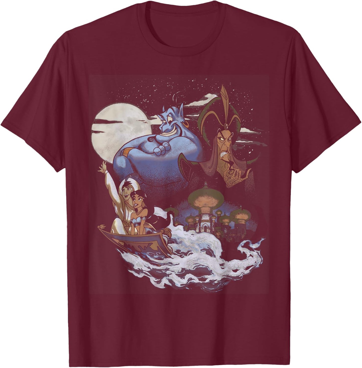 Disney Aladdin Winds of Agrabah Main Cast Graphic T-Shirt - T-Shirt | Maroon