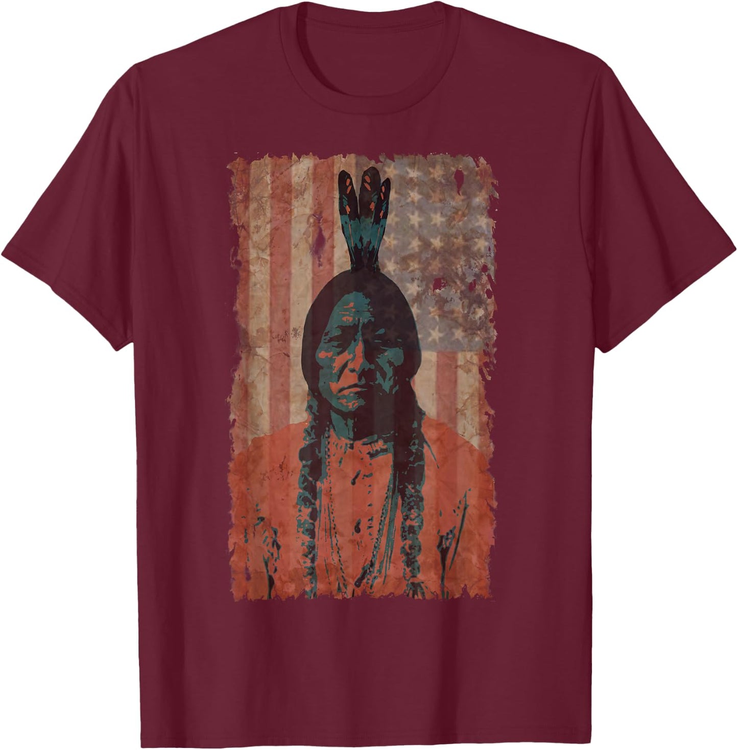 Native American Vintage T-Shirt - T-Shirt | Maroon