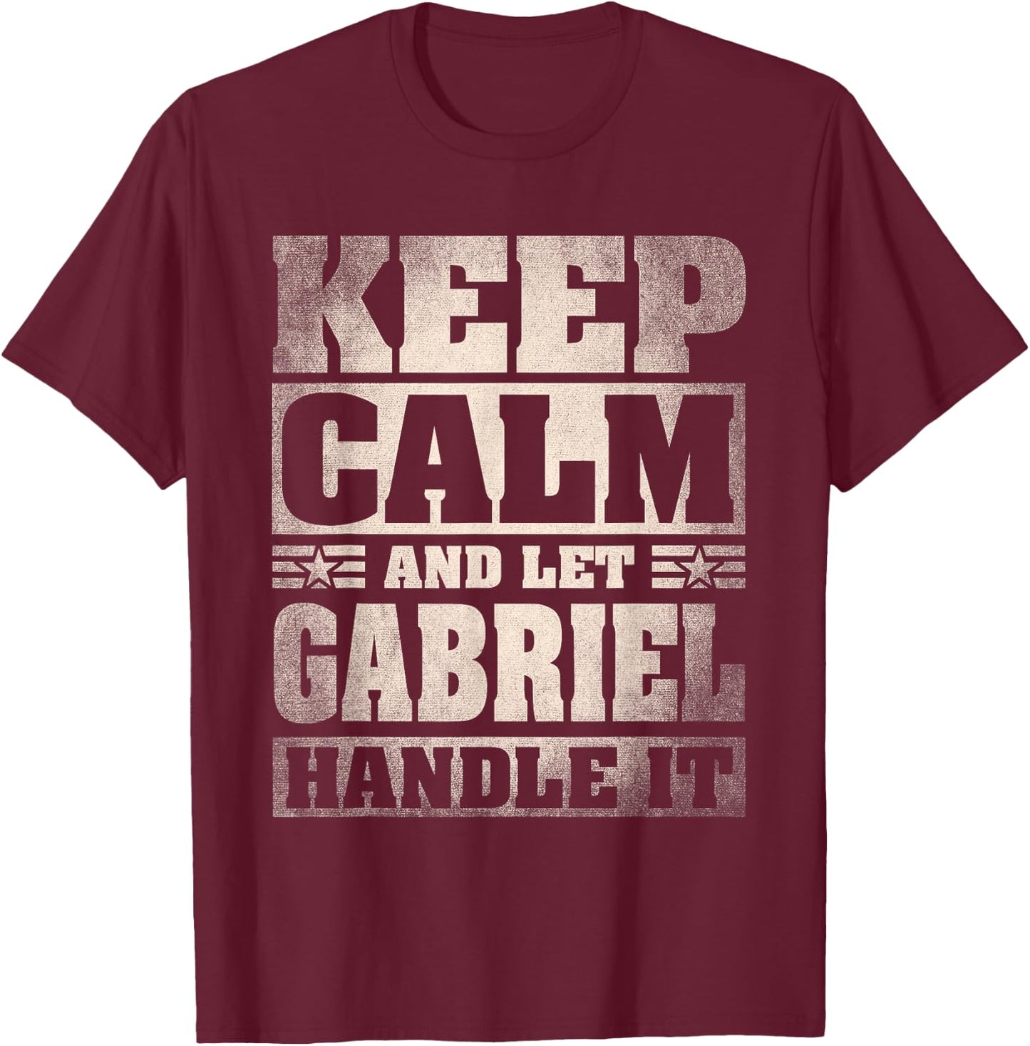Gabriel Name Shirt Personalized Gabriel First Name T-Shirt - T-Shirt | Maroon