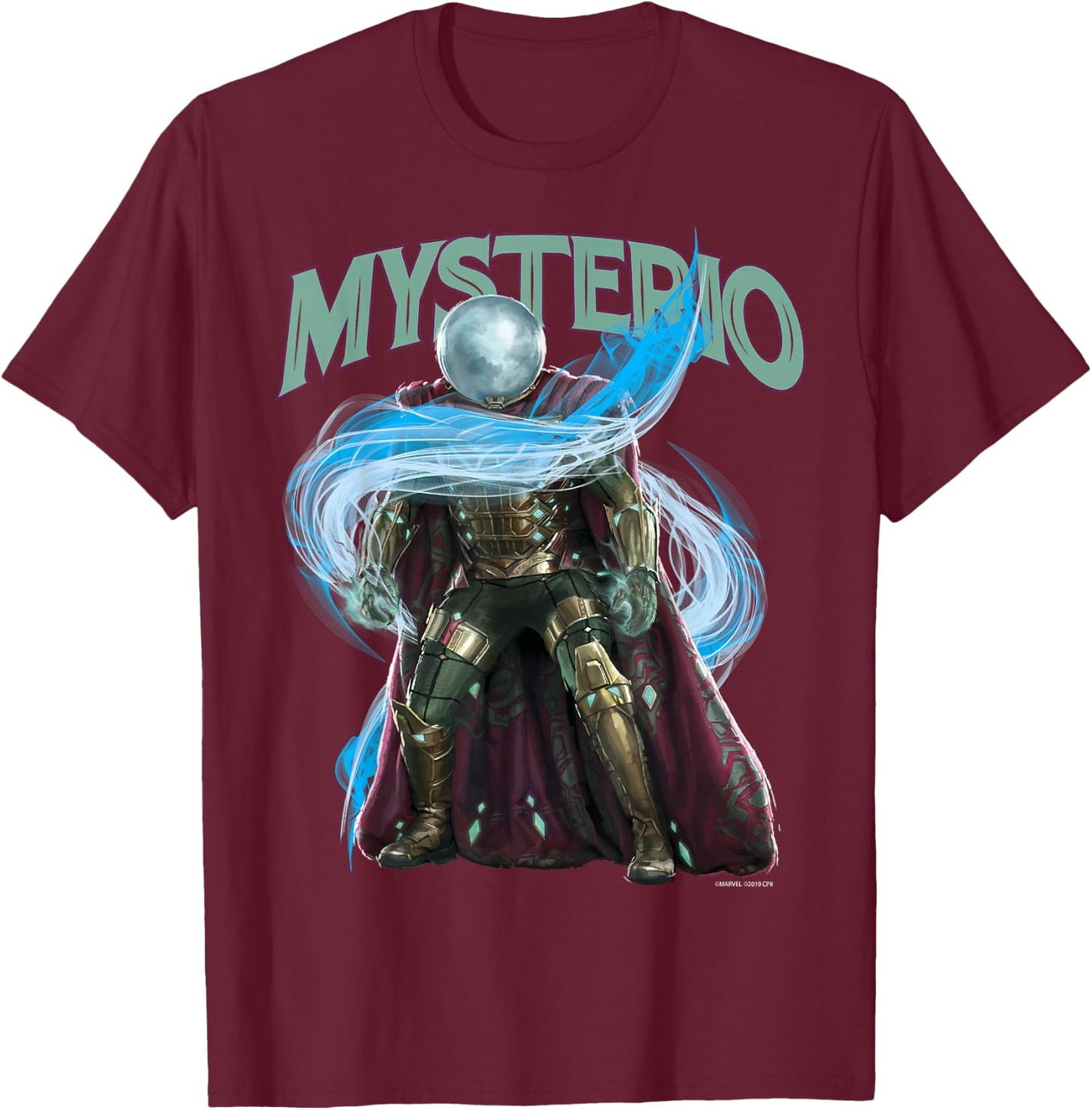 Marvel Spider-Man Far from Home Mysterio Stance T-Shirt - T-Shirt | Maroon