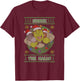 Shrek The Halls Holiday Text Pattern T-Shirt - T-Shirt | Maroon