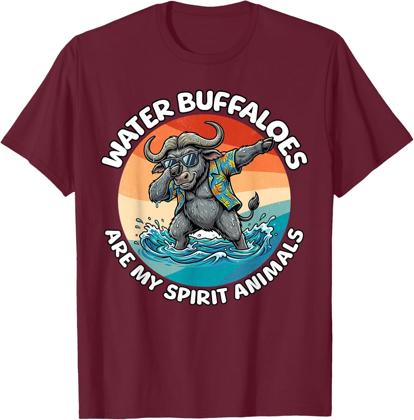 Spirit Animal Water Buffalo T-Shirt - T-Shirt | Maroon