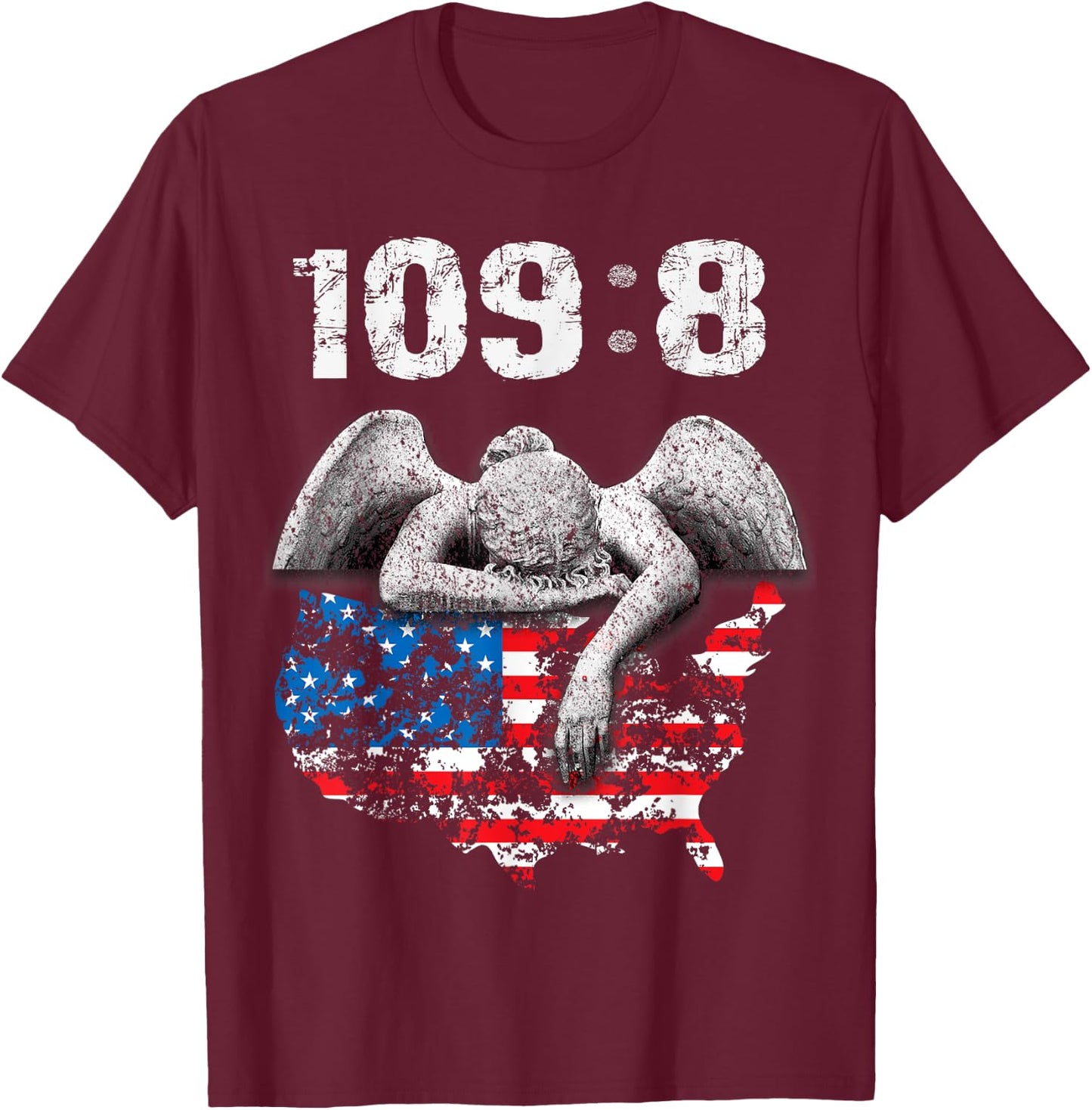 Psalm 109:8 KJV Bible Verse Shirt NIV with Angel and USA T-Shirt - T-Shirt | Maroon